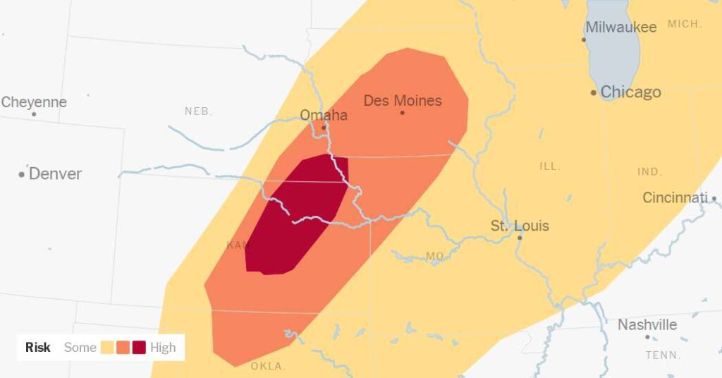 Intense Storms Could Rattle the U.S. Midwest, Monday’s Forecast Shows