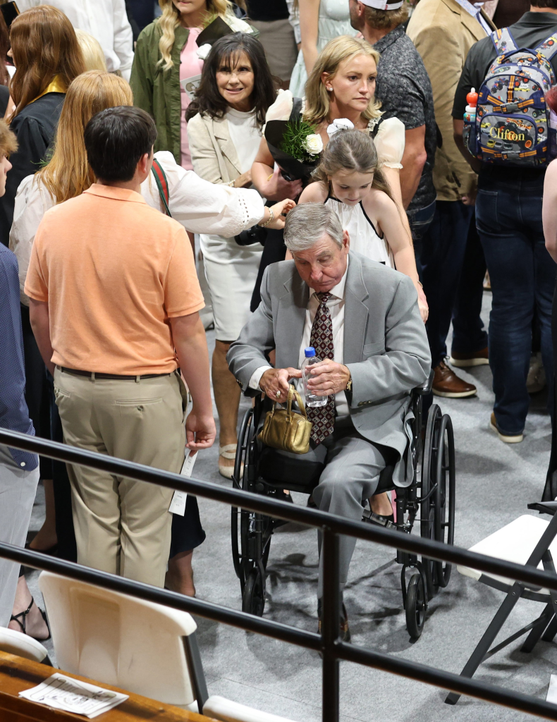 Jamie Spears, in a wheelchair, with Jamie Lynn Spears and Lynne Spears attending Maddie's graduation.