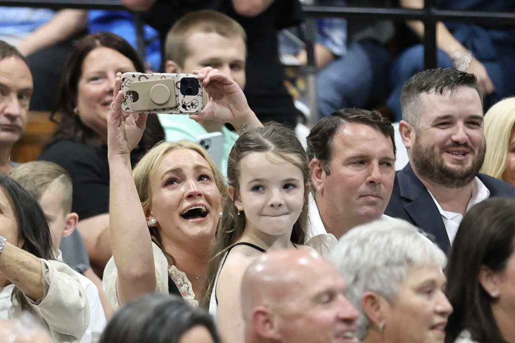 Jamie Lynn Spears getting emotional at her daughter Maddie's graduation, with Ivey Joan Watson and Jamie Watson beside her.