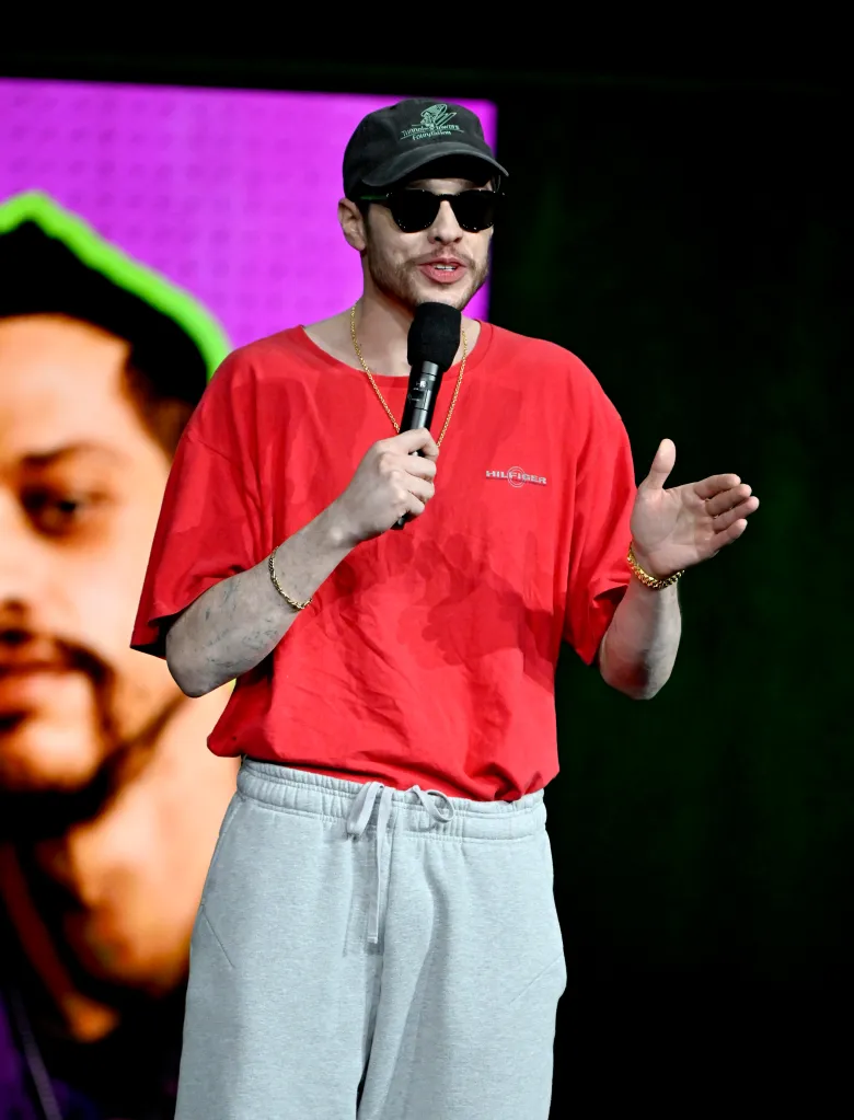 Pete Davidson speaking at CinemaCon 2026.