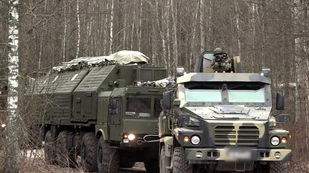 A Russian Oreshnik hypersonic nuclear-capable missile system is deployed in an undisclosed location in Russia in Dec. 2025.