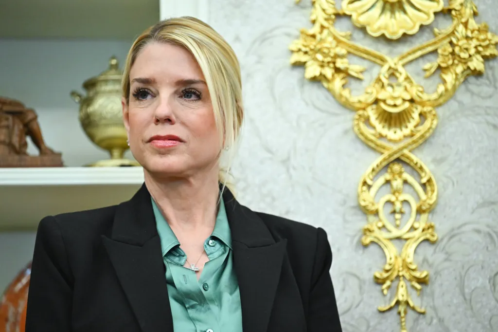 Pam Bondi, former Florida Attorney General, during a swearing-in ceremony in the Oval Office.