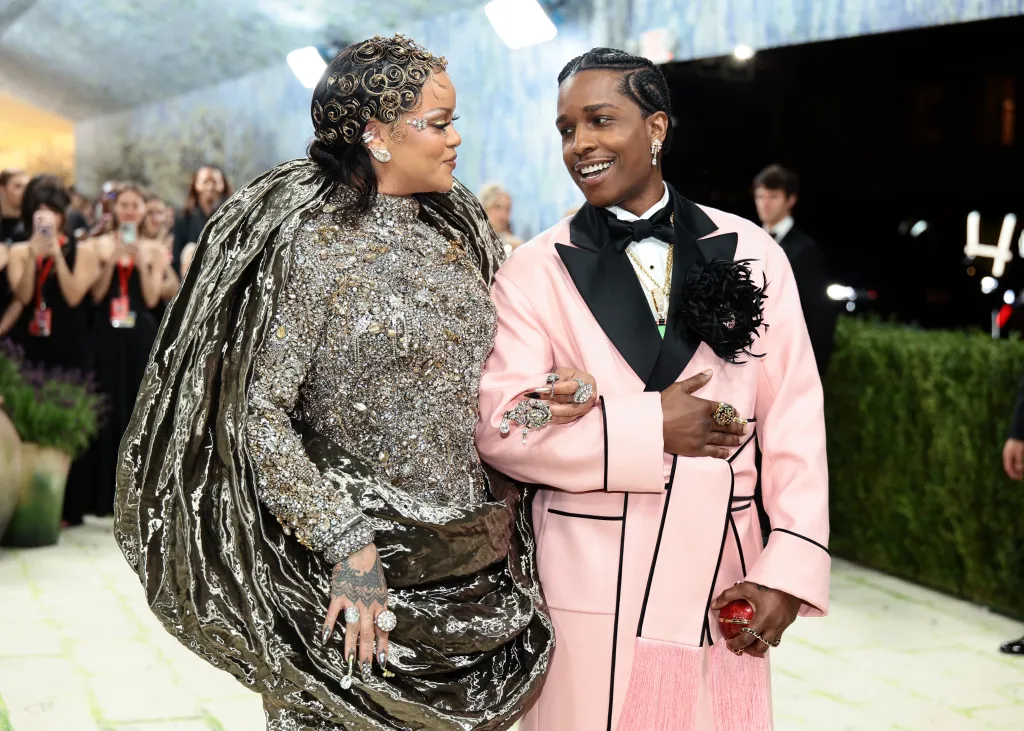 Rihanna and A$AP Rocky attend the 2026 Met Gala.