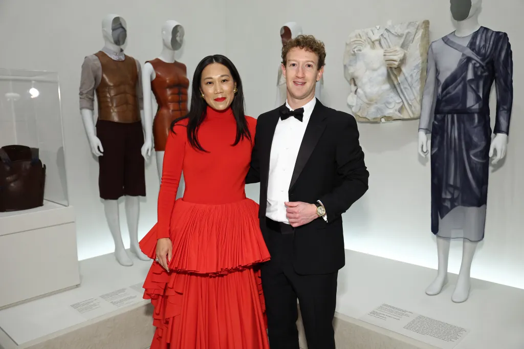 Priscilla Chan and Mark Zuckerberg attend the 2026 Met Gala celebrating 