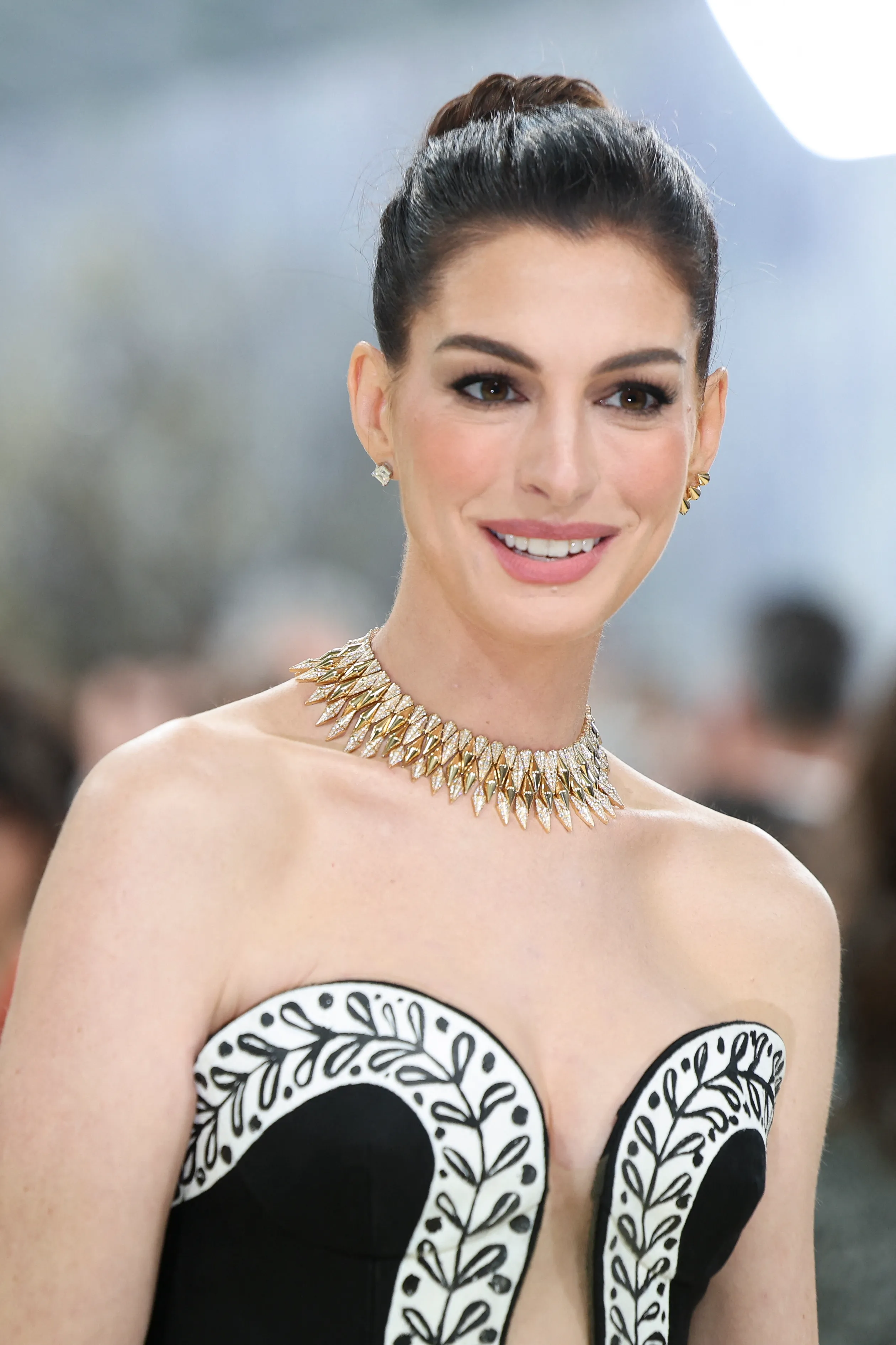 TOPSHOT - US actress Anne Hathaway arrives for the 2026 Met Gala celebrating 