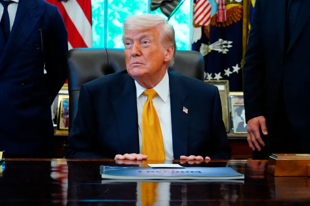 Donald Trump in the Oval Office.