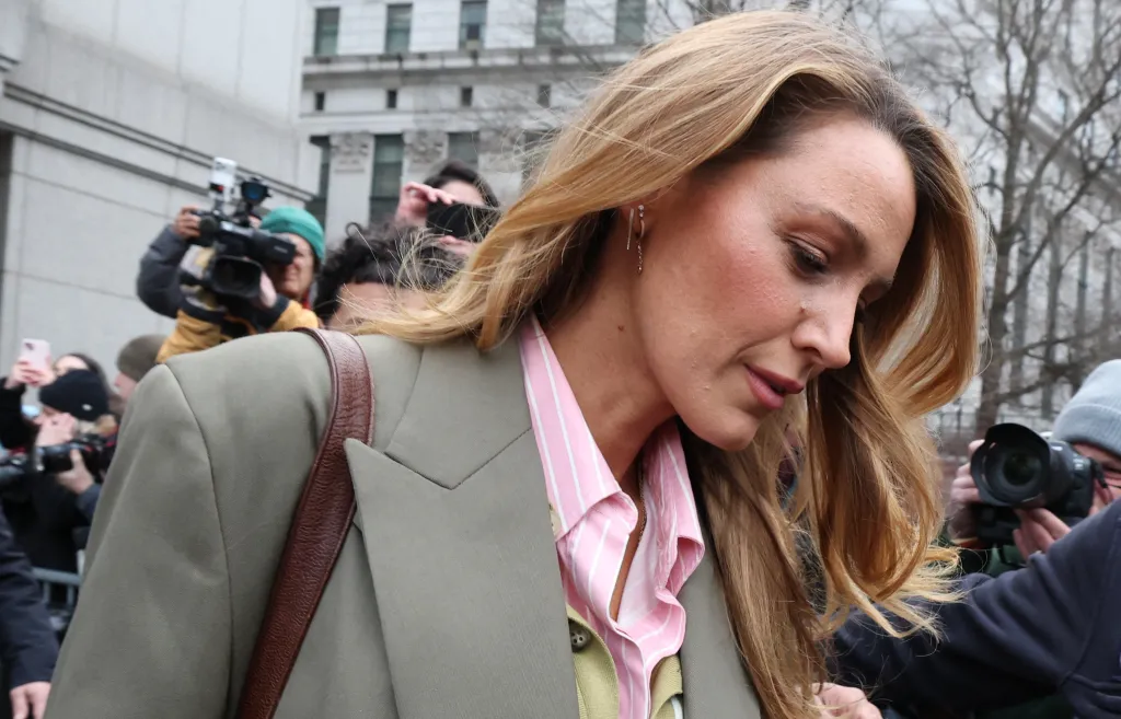 Actress Blake Lively leaving federal court.