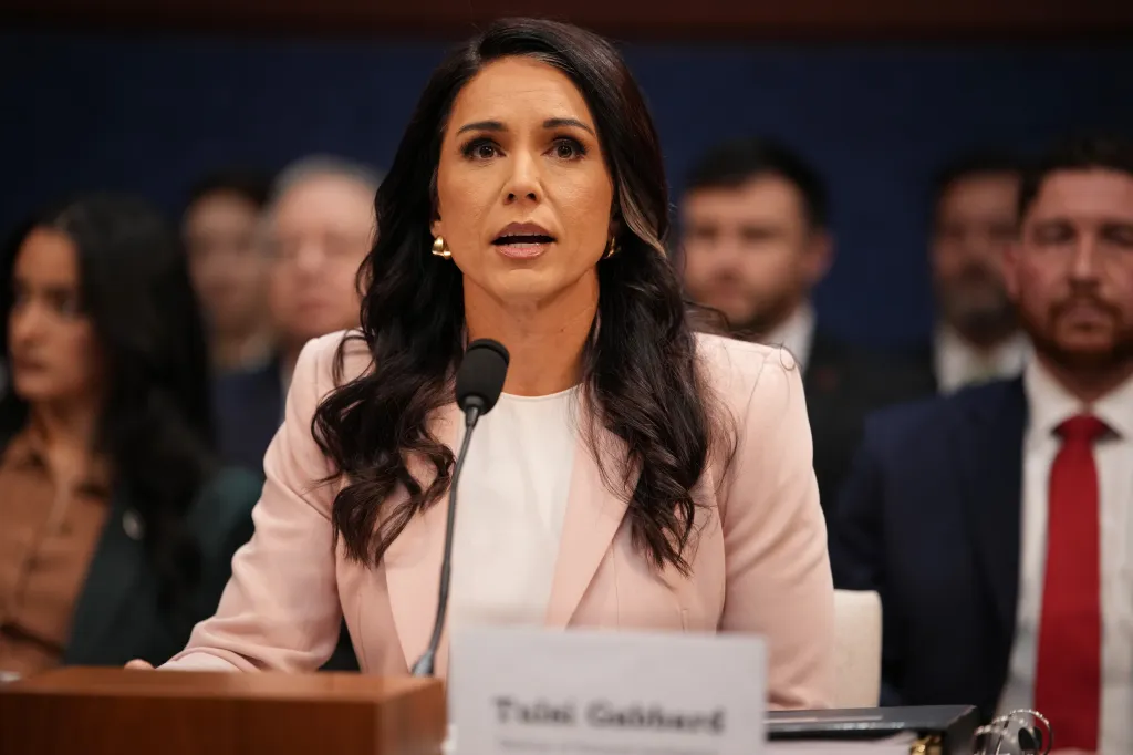 U.S. Director of National Intelligence Tulsi Gabbard testifies at a House Select Intelligence Committee hearing.
