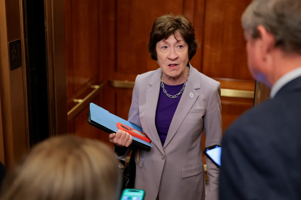 Sen. Susan Collins enters the US Capitol on Jan. 27, 2026.