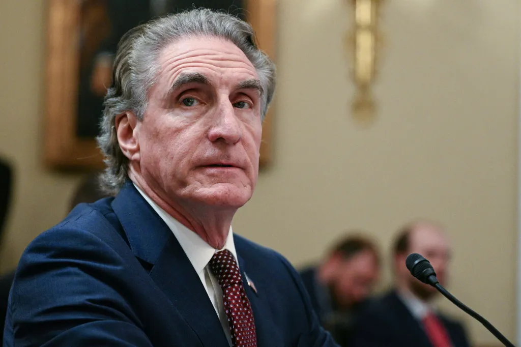 US Interior Secretary Doug Burgum testifying during a House Committee hearing.