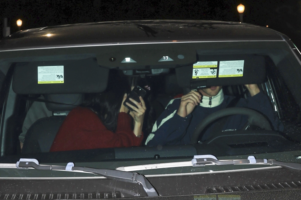 Kendall Jenner and Jacob Elordi carpooling at night after a party.