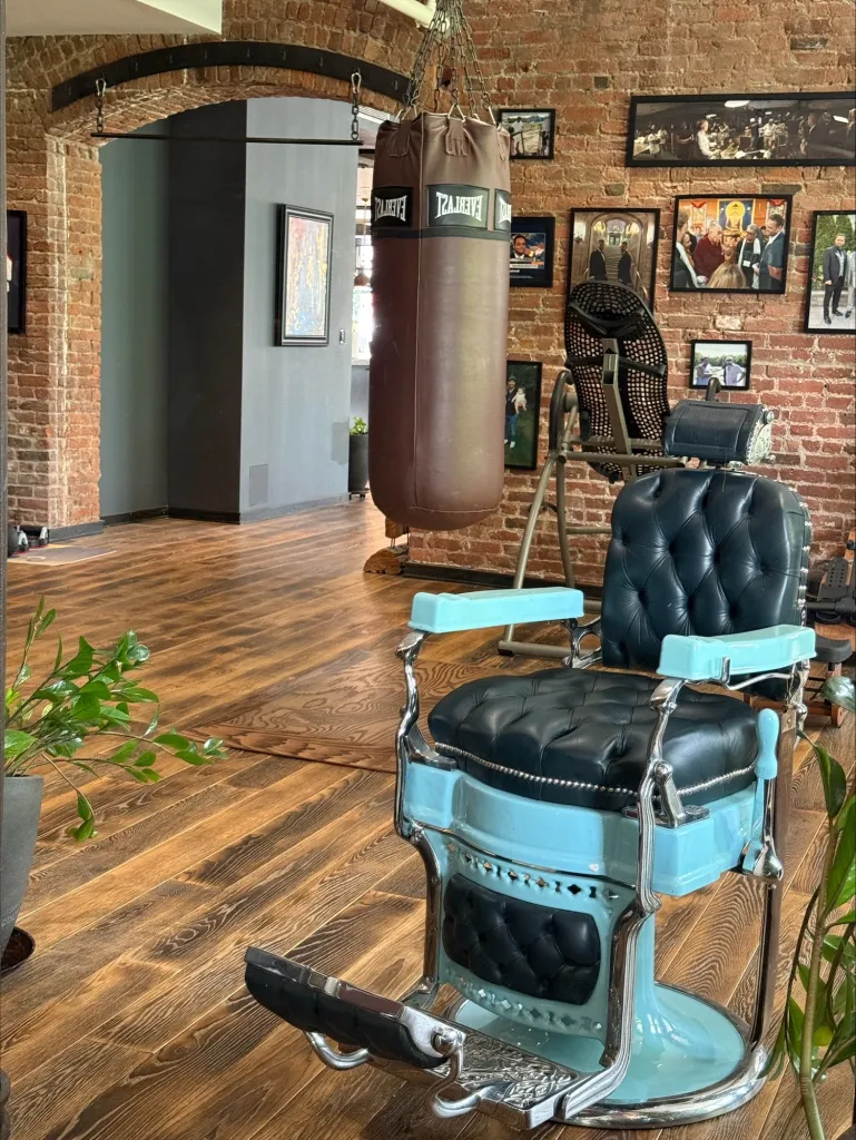 A 1926 barber chair.
