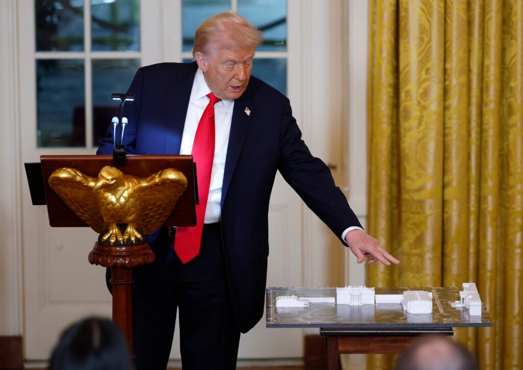 Undeterred by polls and courts, Trump honors ballroom donors at White House