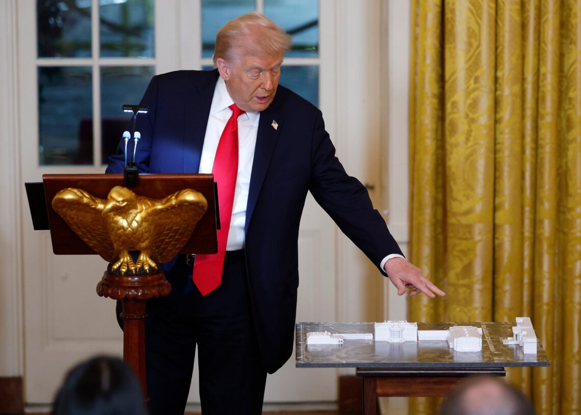 Undeterred by polls and courts, Trump pushes ballroom, honors donors
