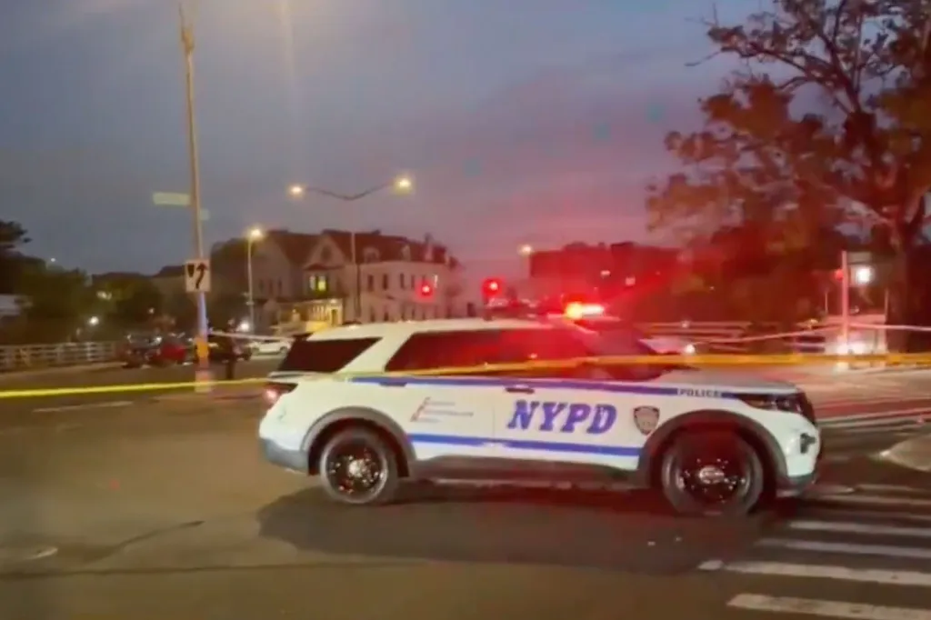 The children's mom, 33, was driving north on Beach Avenue near the Cross Bronx Expressway intersection Saturday night when bullets struck her car's rear window, police said.