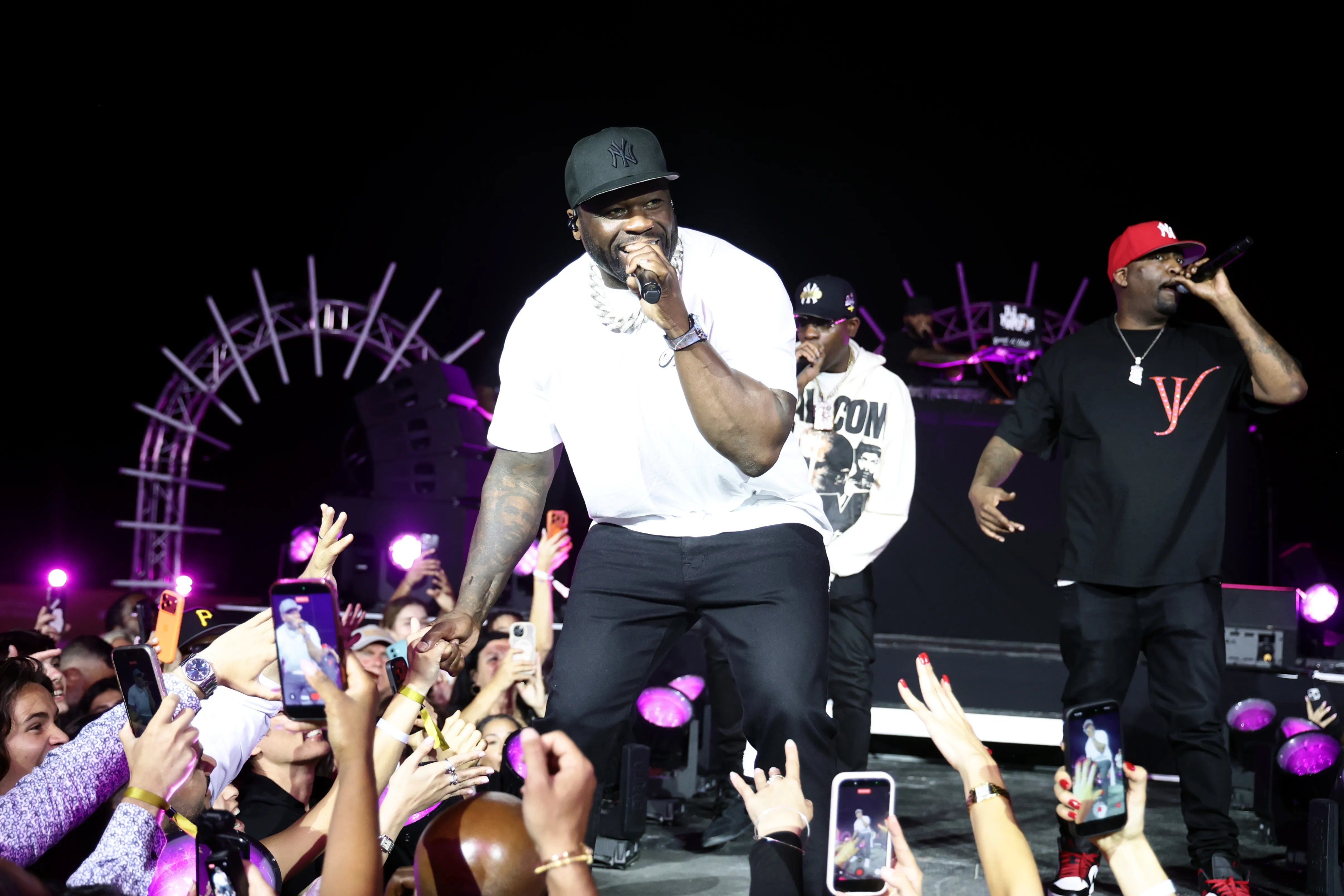 50 Cent performing during the Global Champions Arabians Tour.