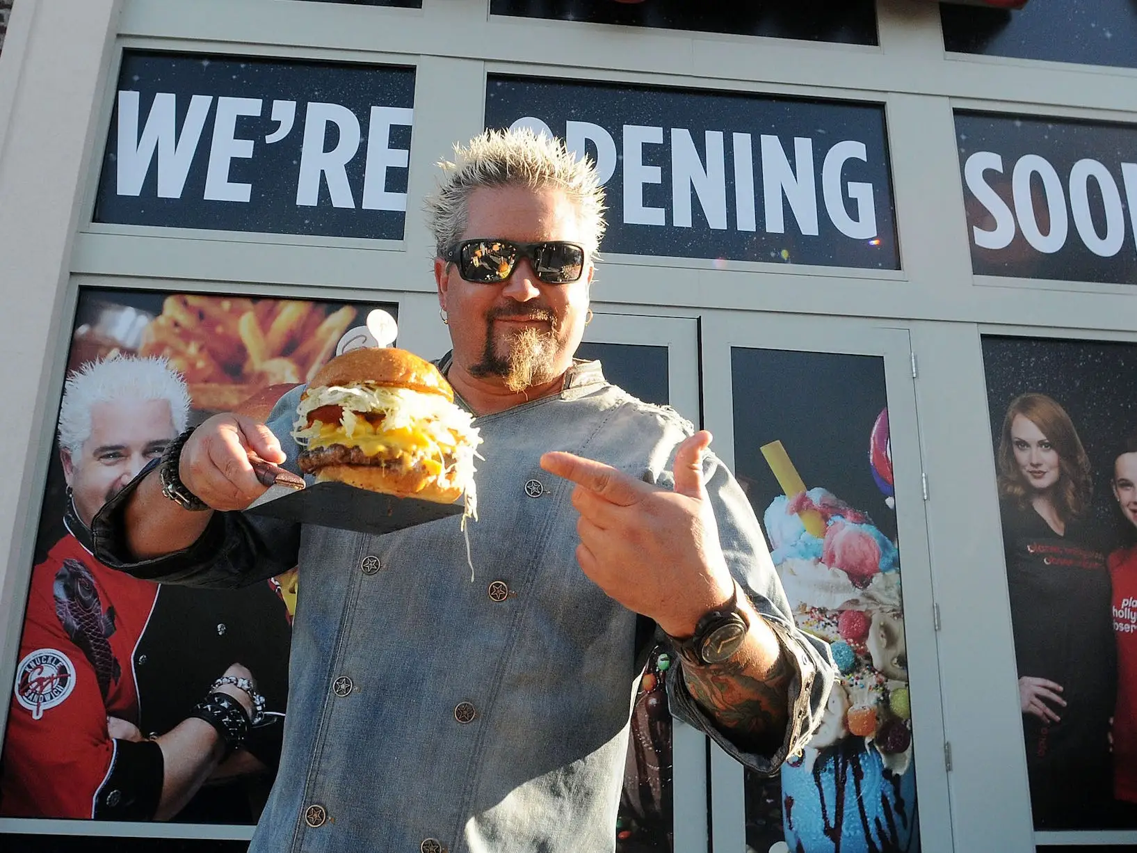 Guy Fieri with burger