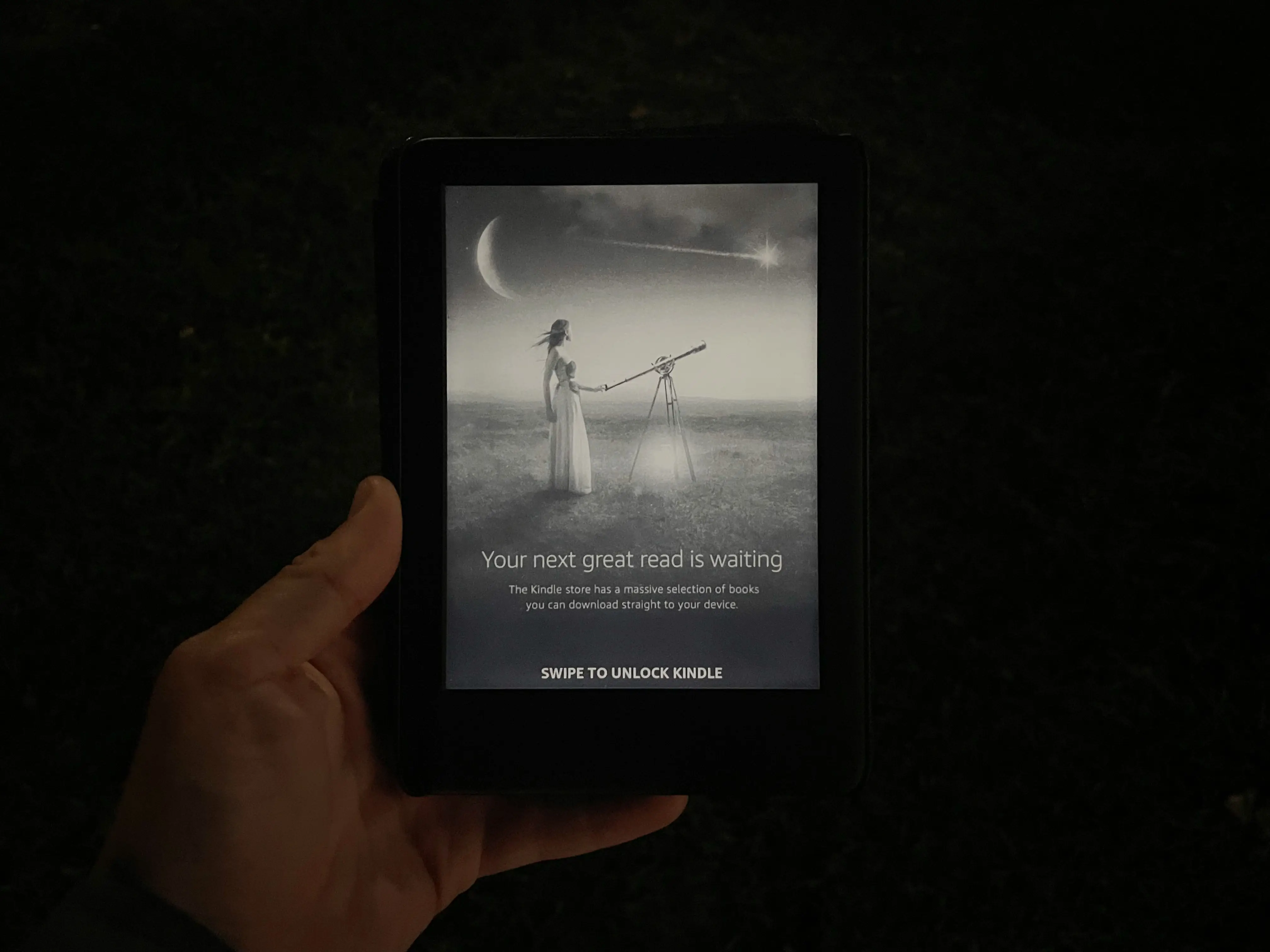 nicole jones' kindle with black and white cover on it