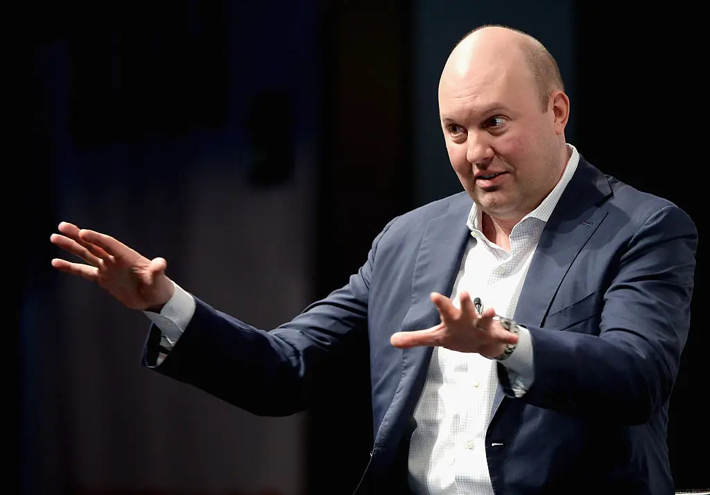 Marc Andreessen standing with his hands out