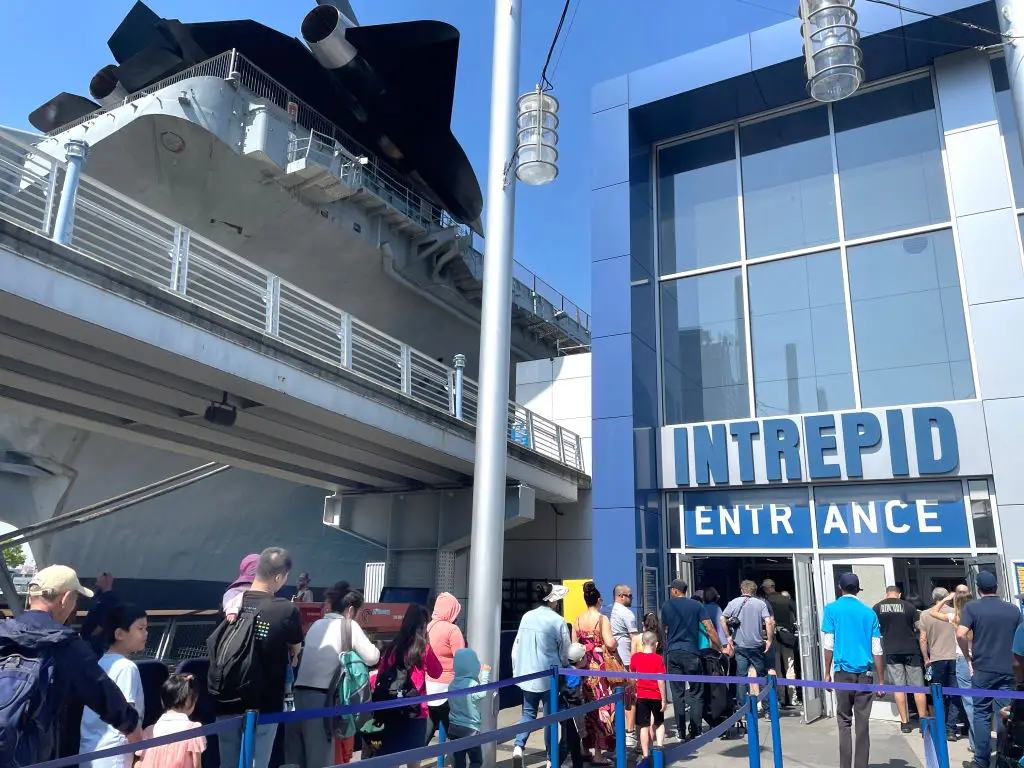 The entrance to the Intrepid Museum in New York.