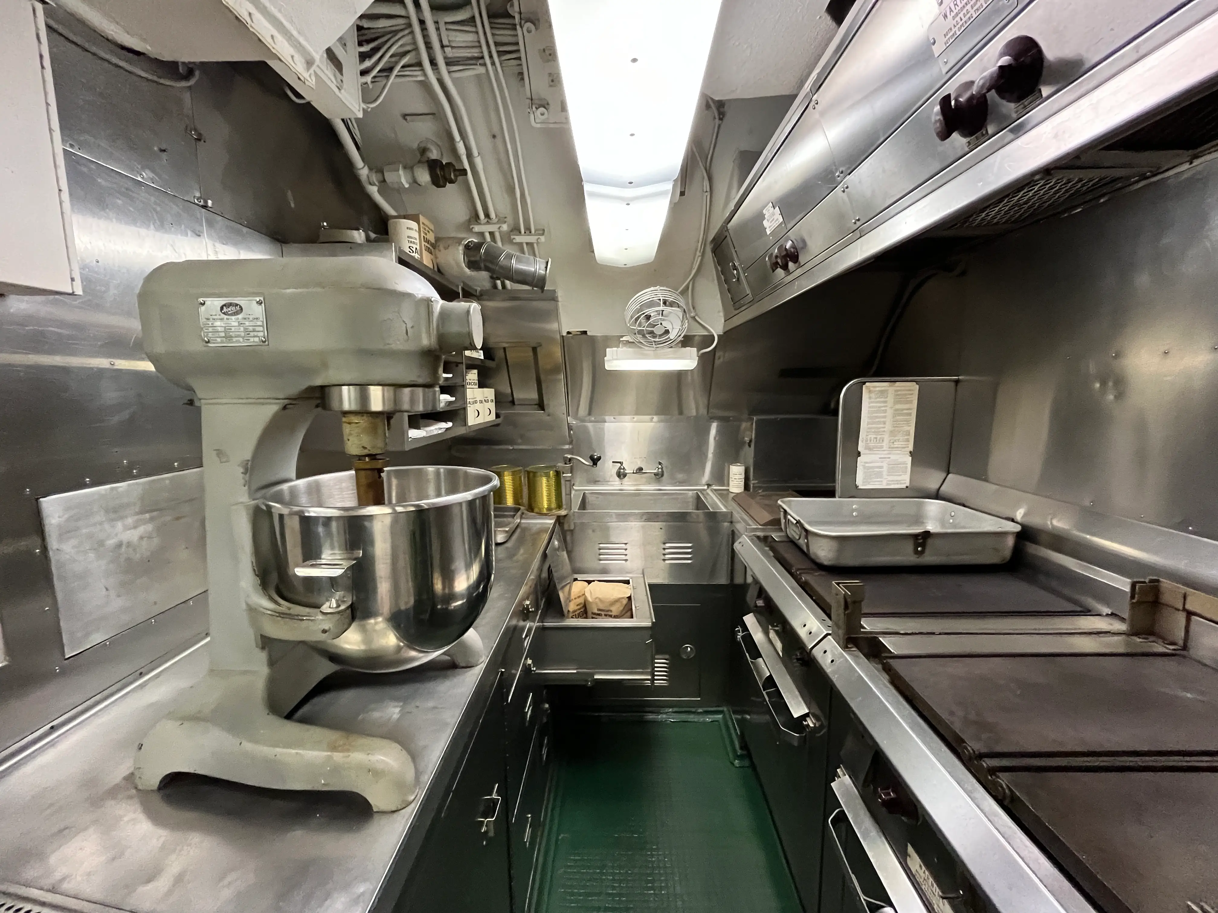 The kitchen on the USS Growler submarine.
