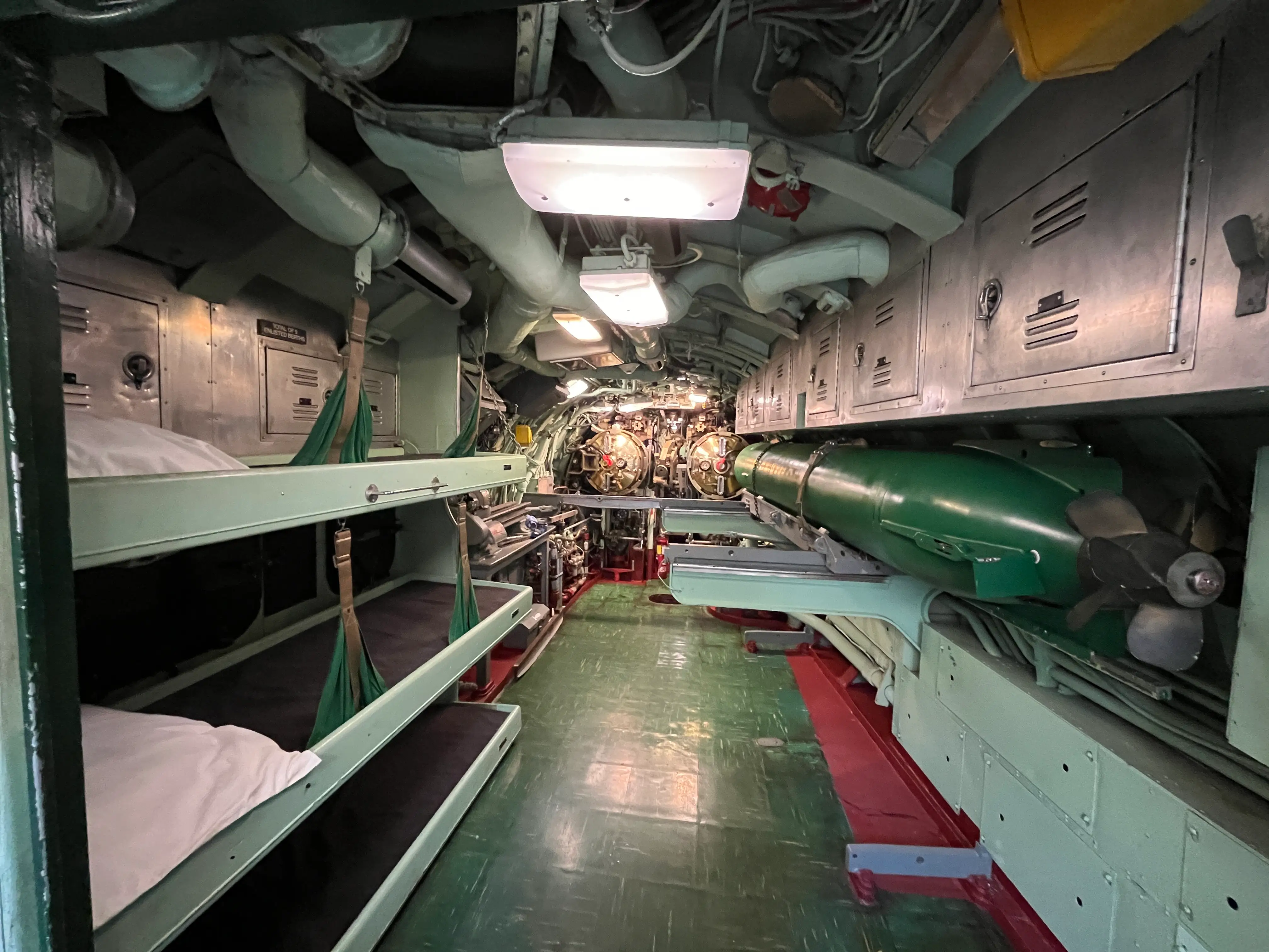 The aft torpedo room on the USS Growler.
