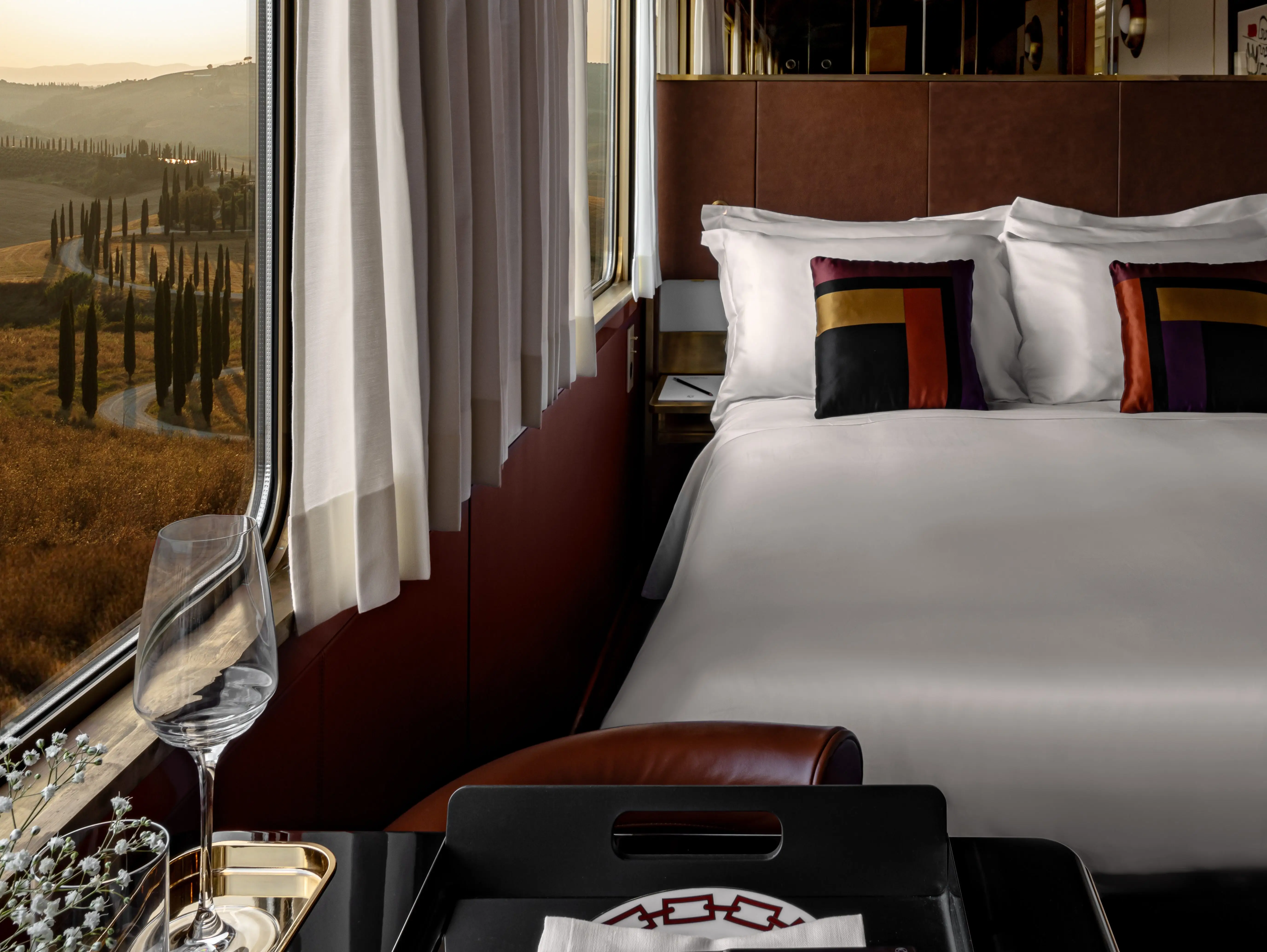 The suite cabin on Orient Express La Dolce Vita.