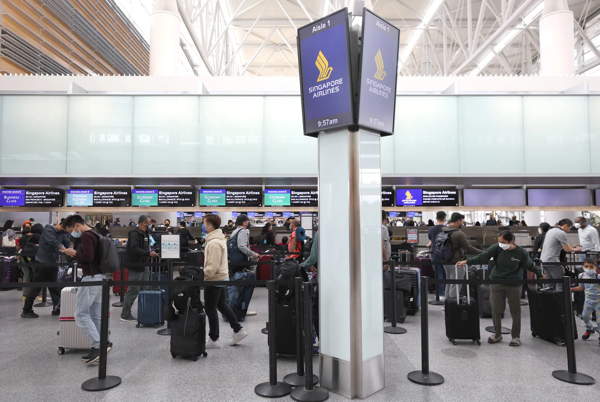 Singapore Airlines check-in desk