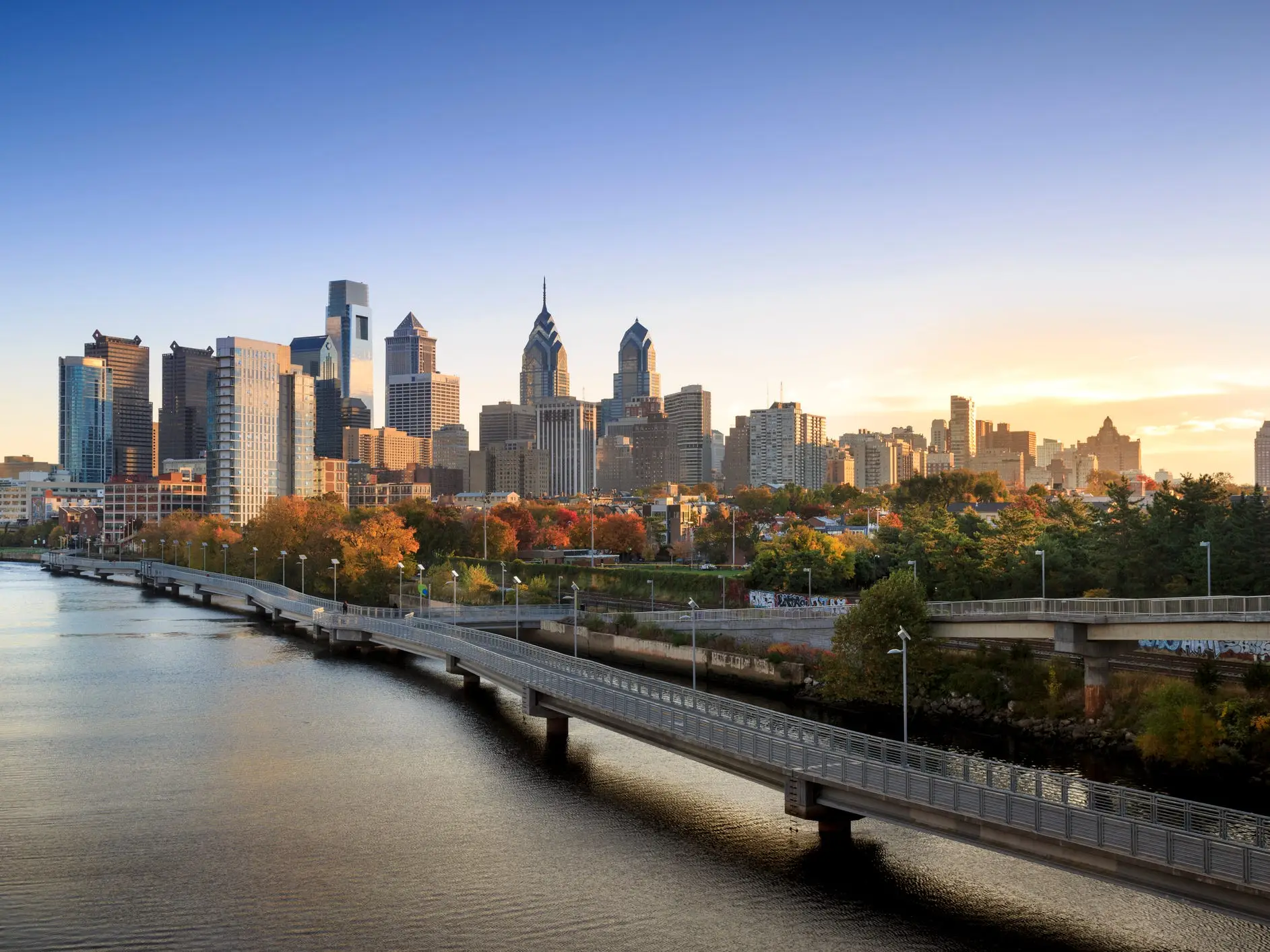 Philadelphia skyline.