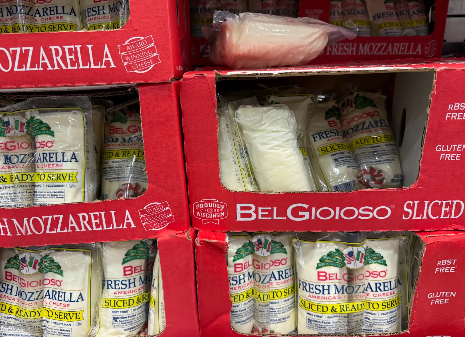 Bel Gioioso sliced mozzarella from Costco.