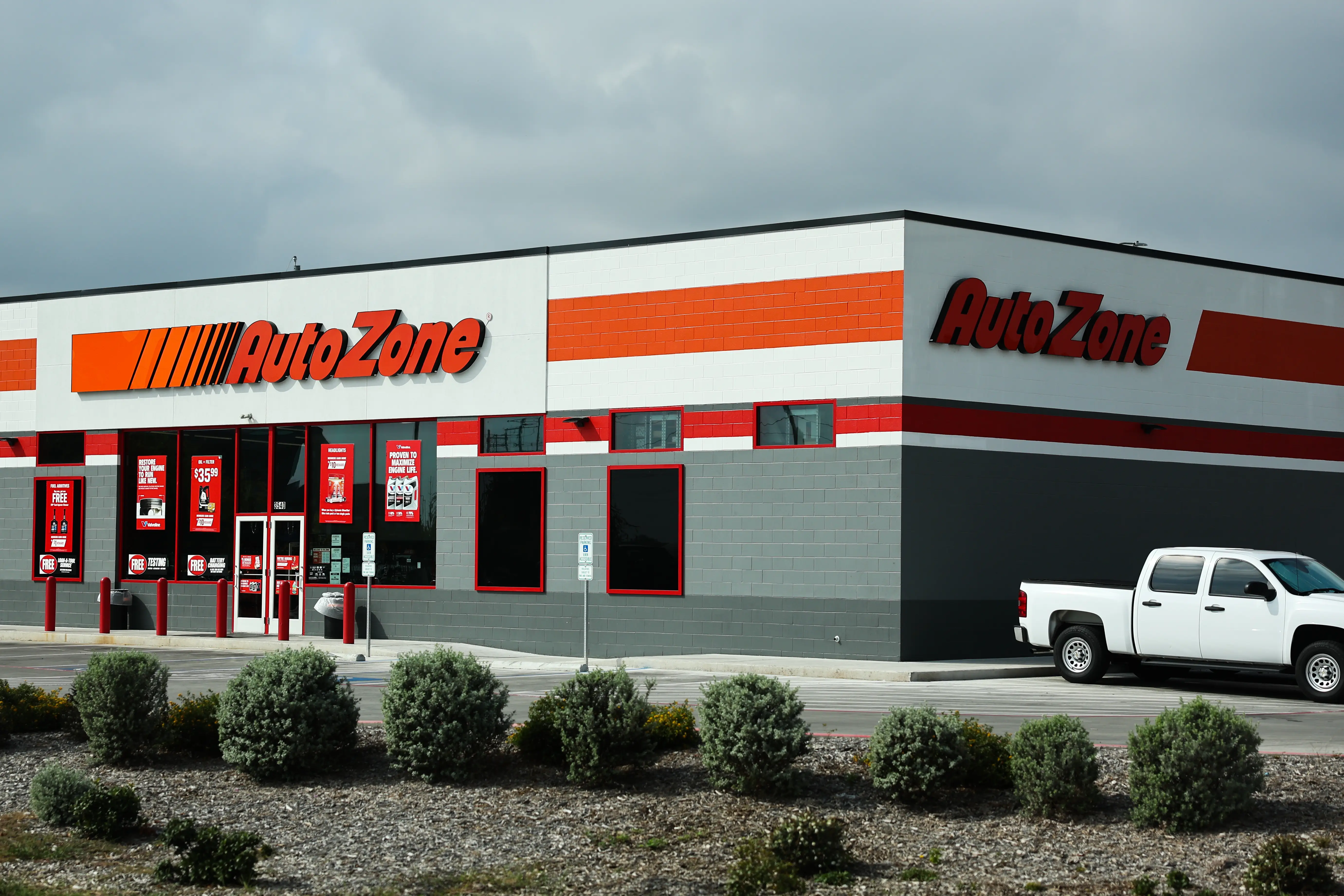 AutoZone logo is seen on the store in Texas.