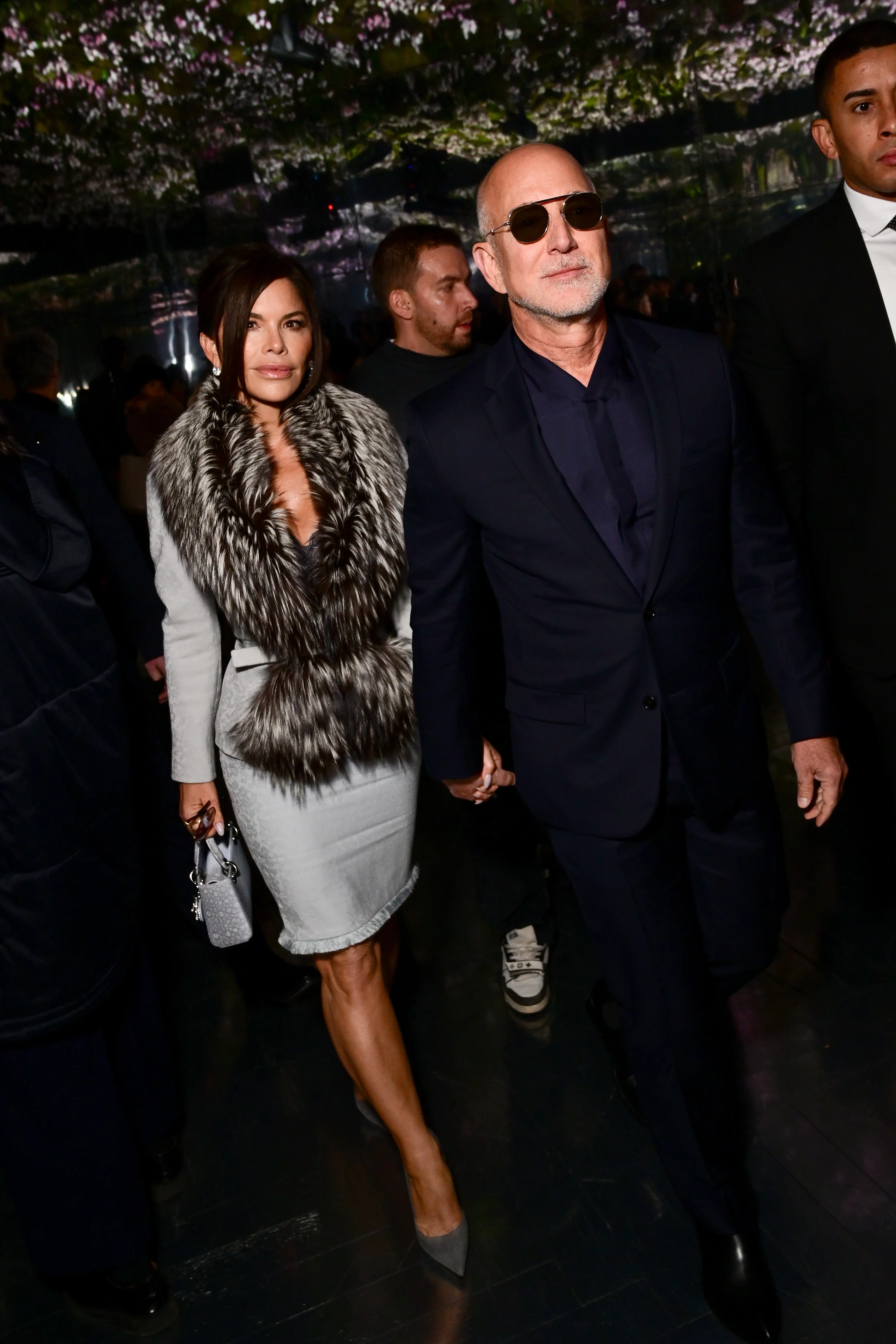 Lauren Sánchez Bezos and Jeff Bezos at a Christian Dior show during Paris Couture Week 2026.