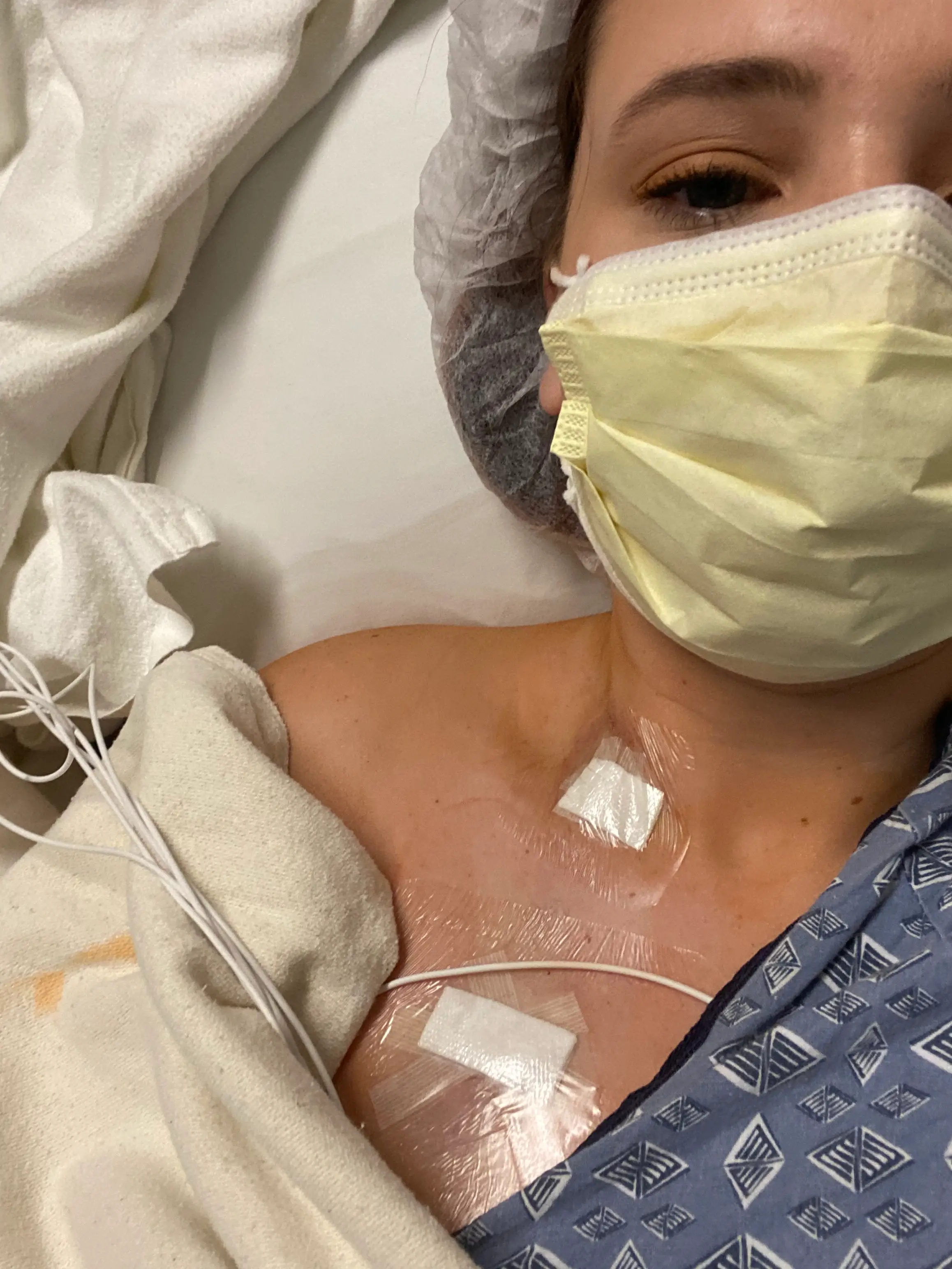Sydney Stoner after her surgery, which also involved removing lymph nodes.