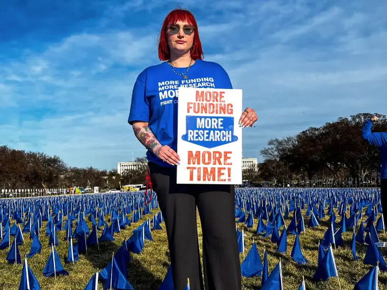 Sydney Stoner advocating for colon cancer research funding