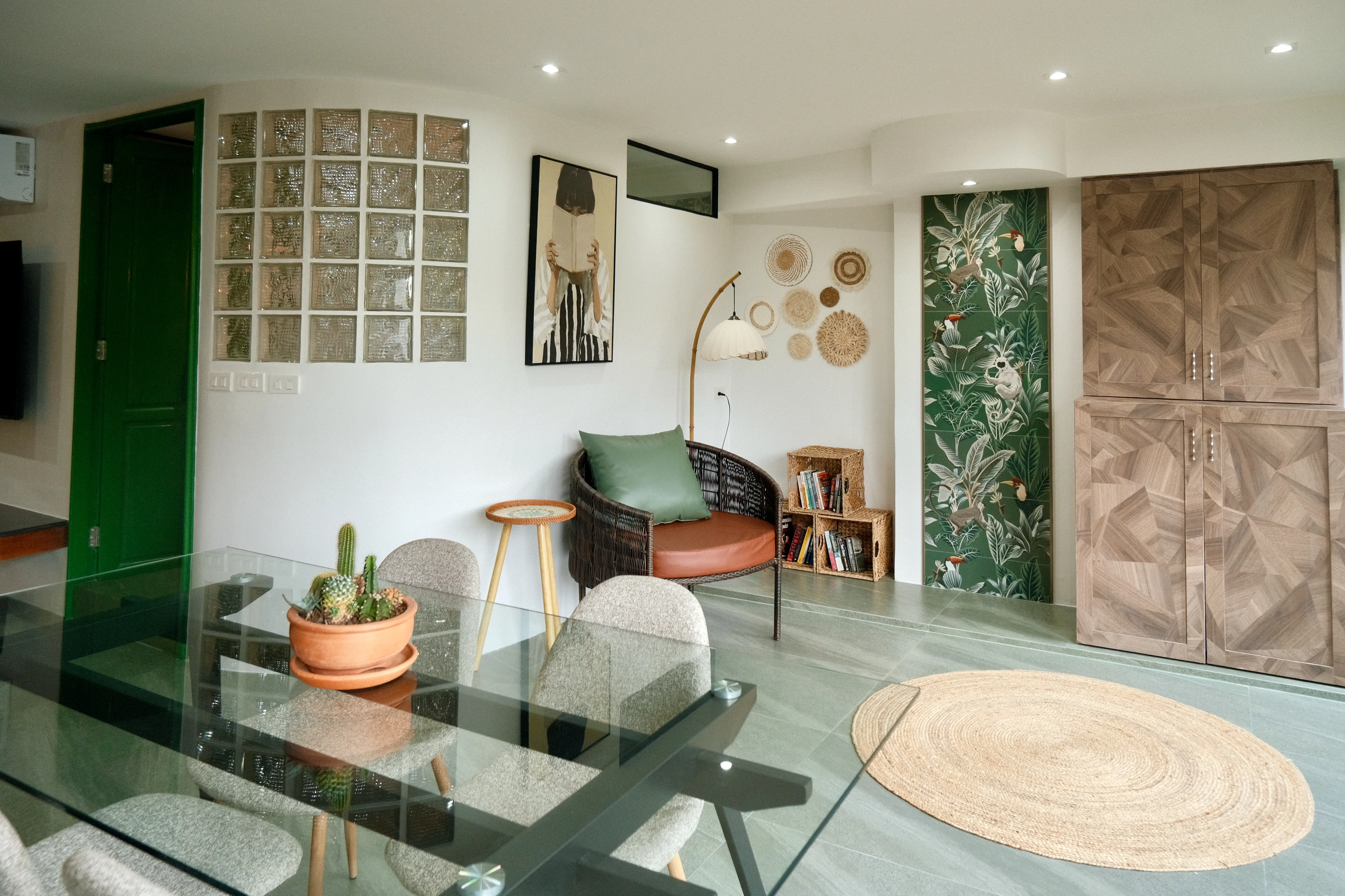 The Airbnb living space.