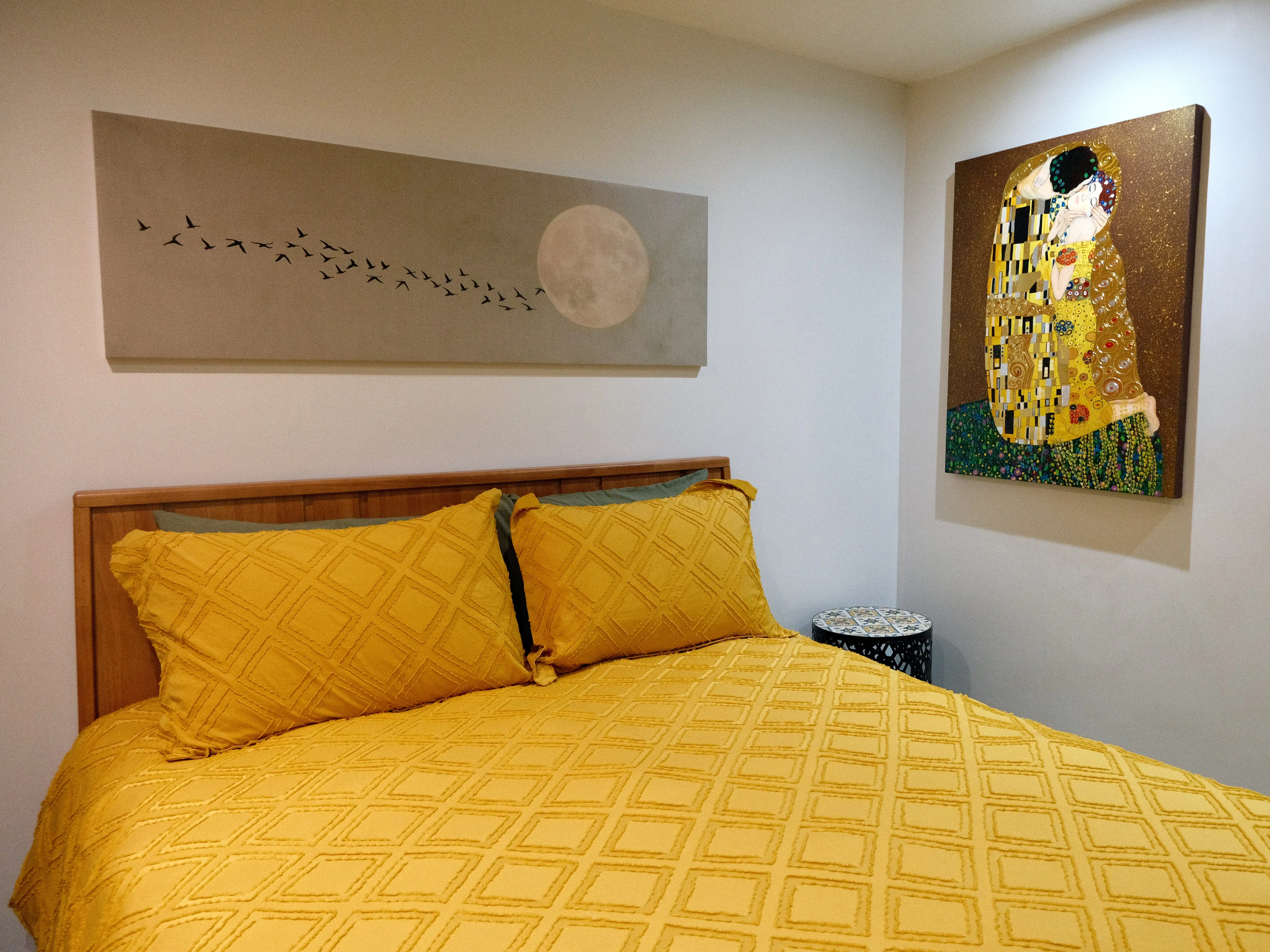 One of the bedrooms in the Airbnb.