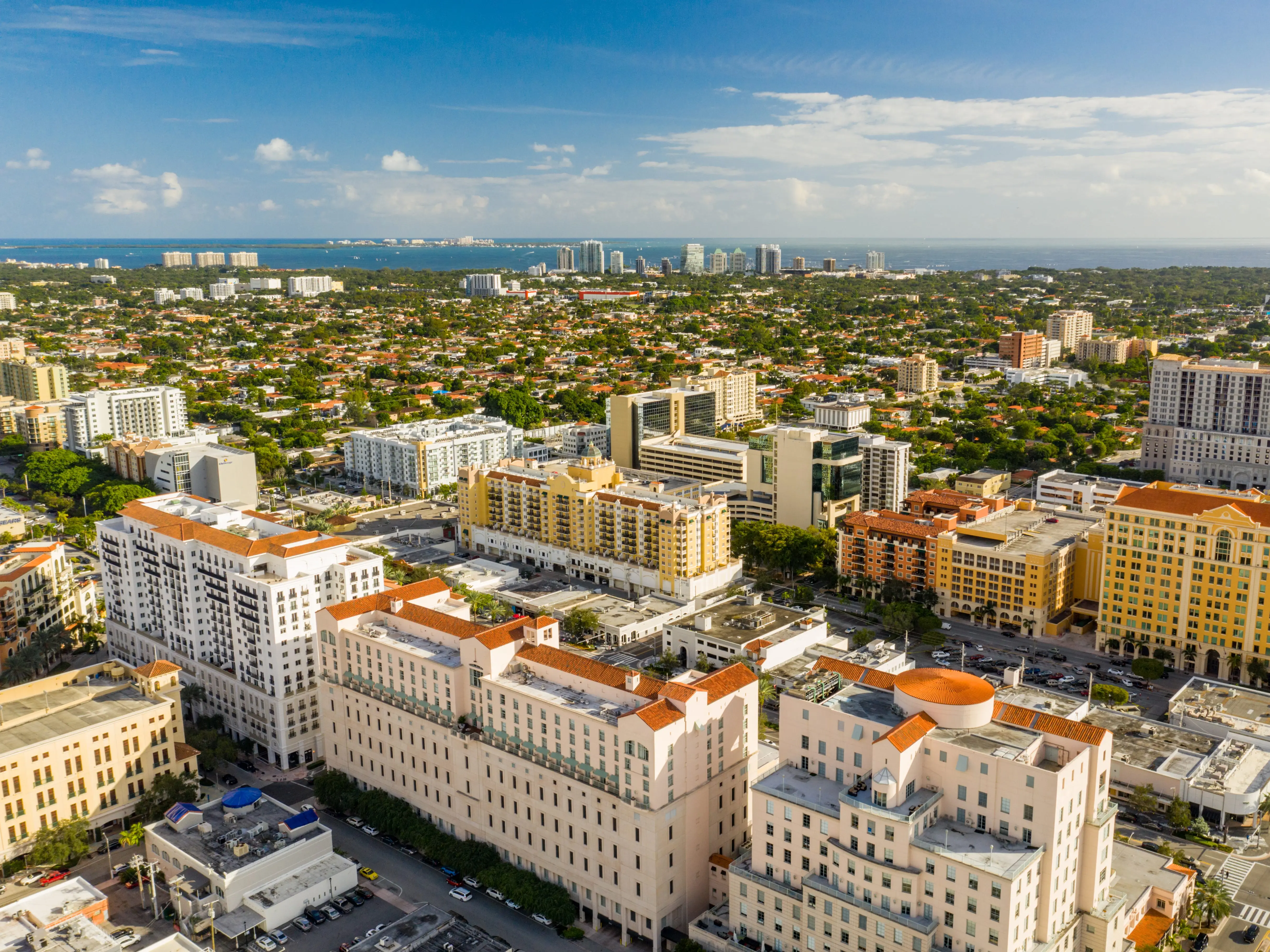 Coral Gables Miami aerial shot