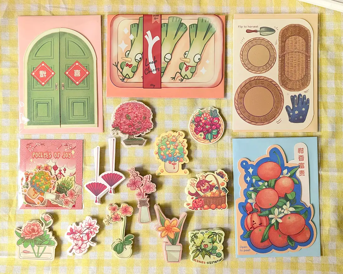 Gwen Lee's merch from her Curious Pots art side hustle.