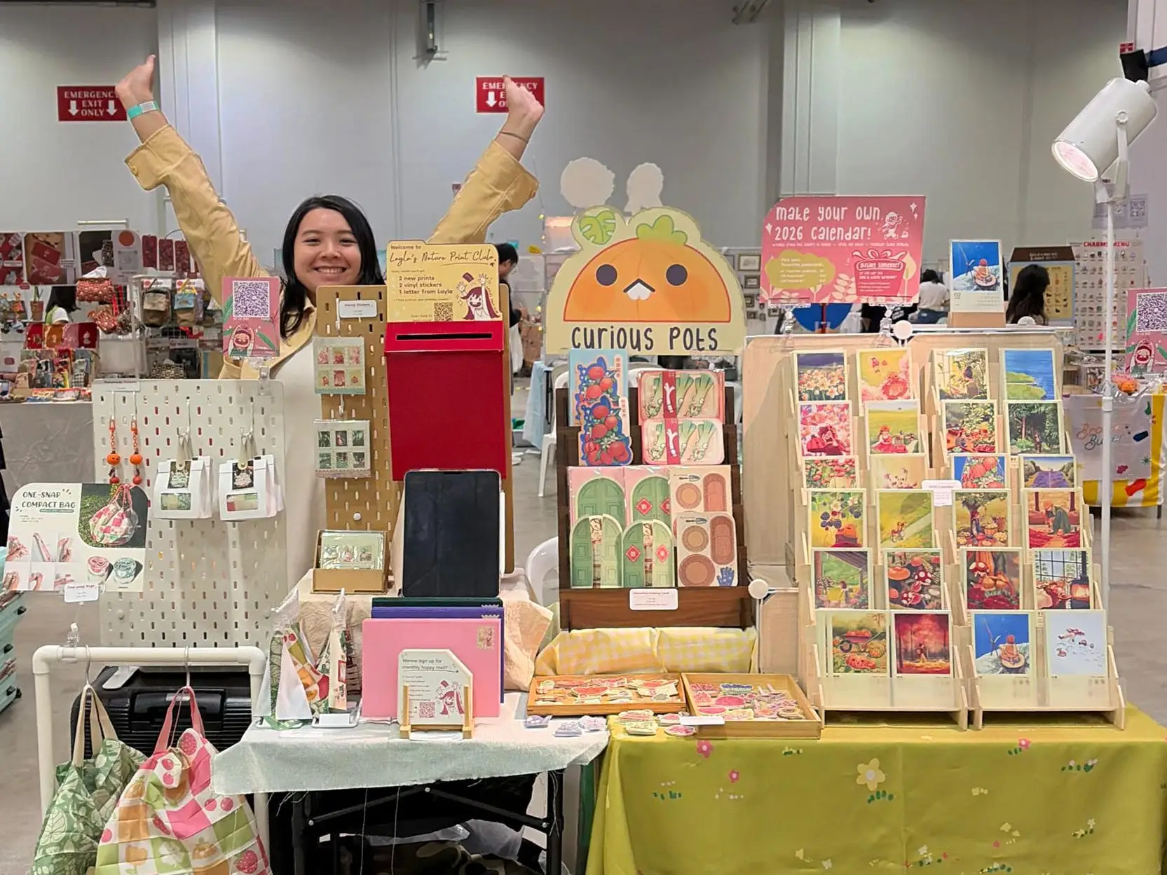 Lee sells her merch in booths around Singapore.
