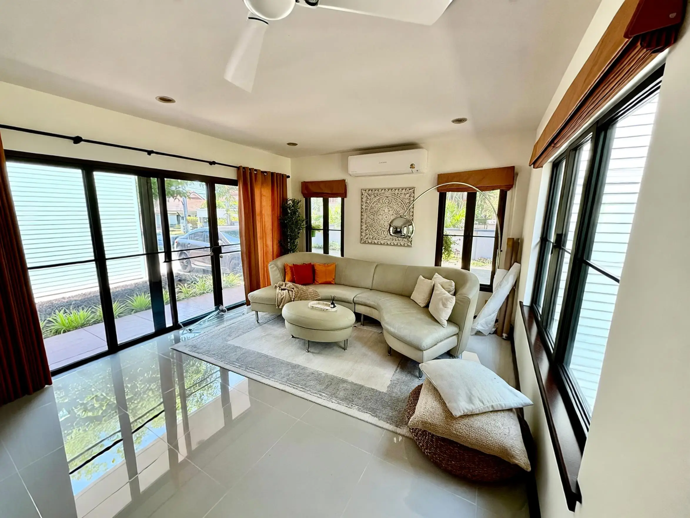 The living room.