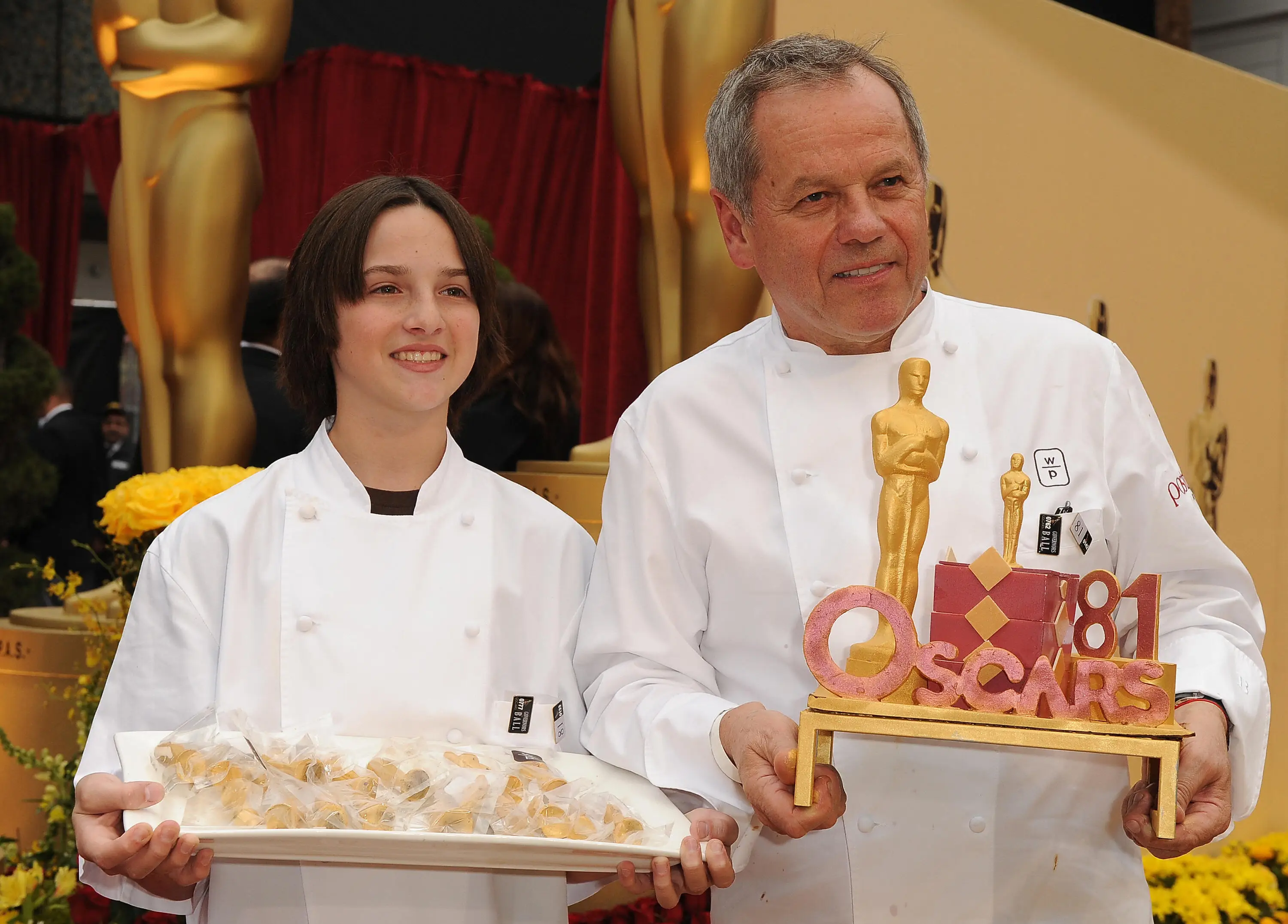 Celebrity Chef Wolfgang Puck(R) and son Byron arrive at the 81st Academy Awards at the Kodak Theater in Hollywood, California on February 22, 2009.