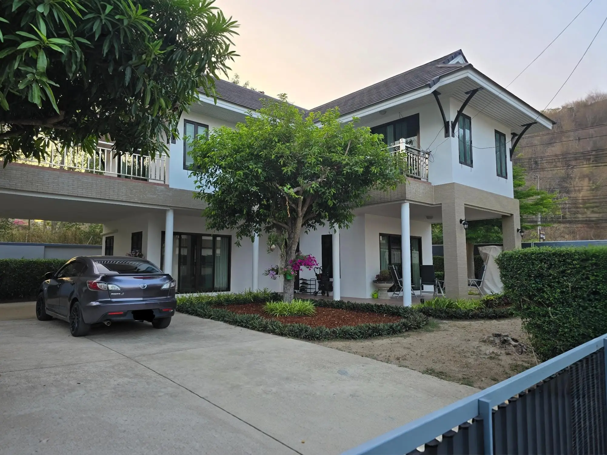 The exterior of the house.