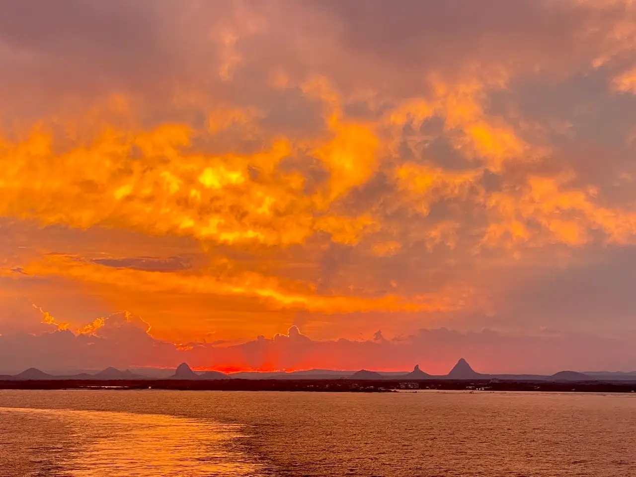 sunset over  ocean