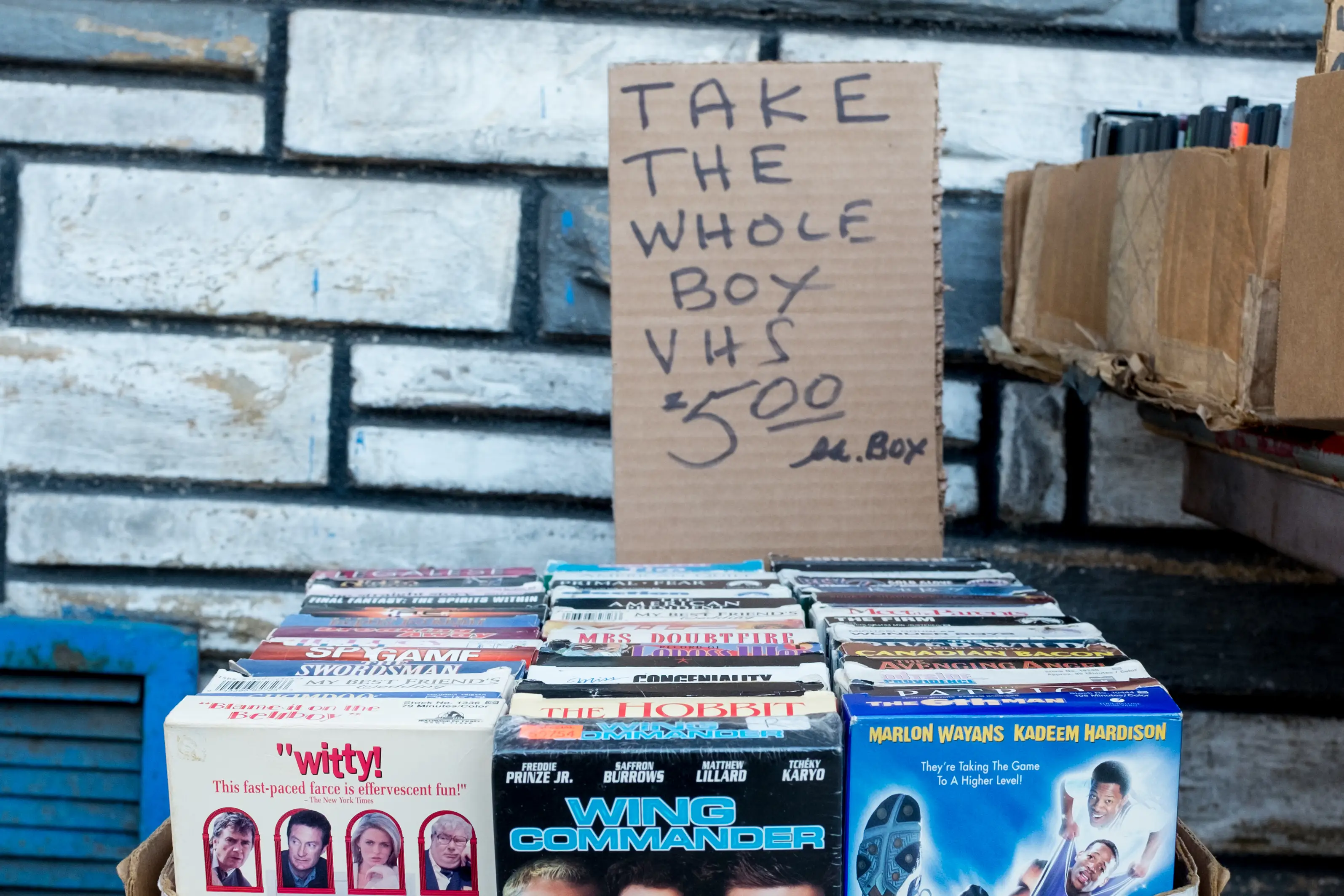 VHS tapes in a box
