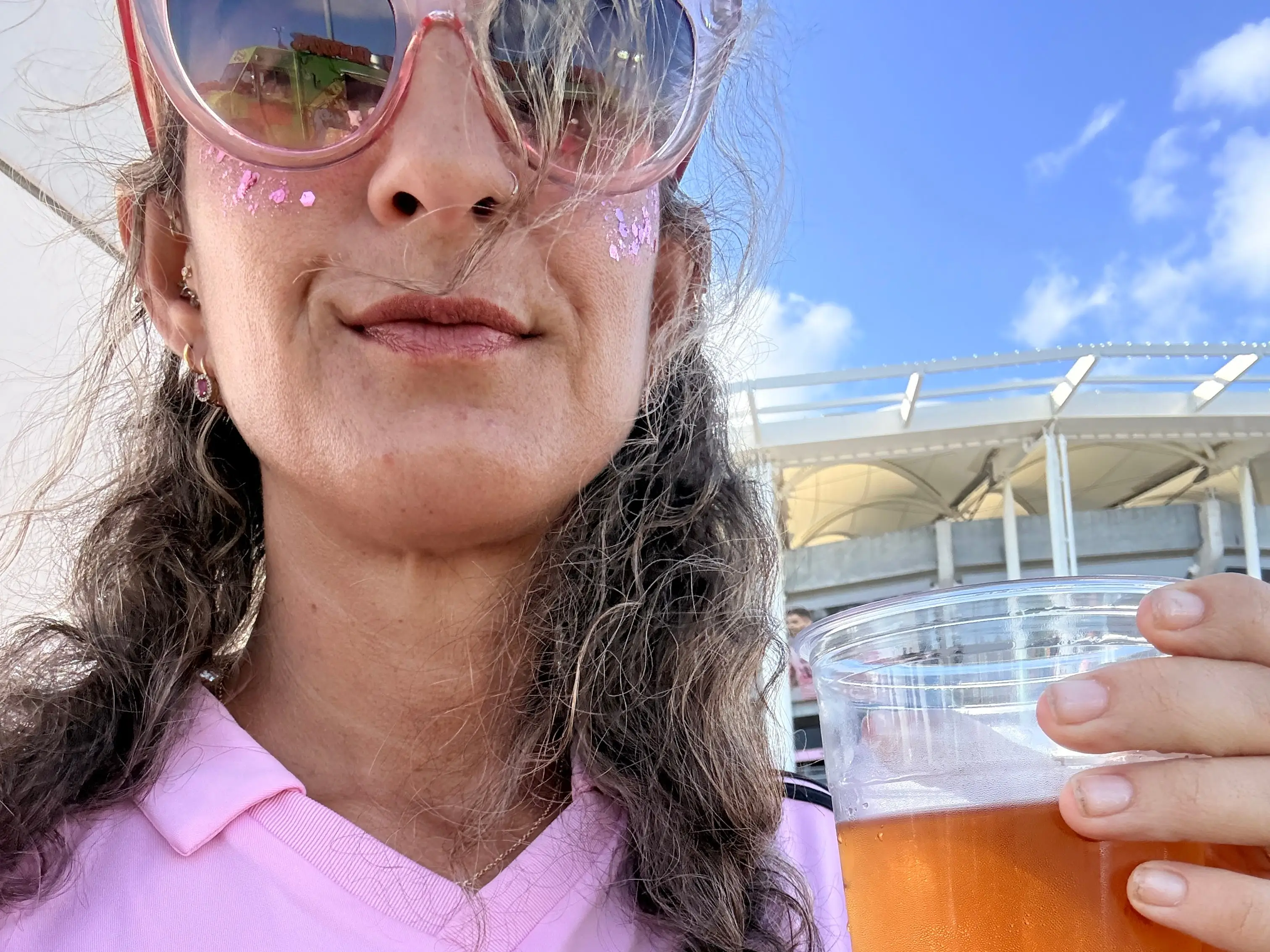 Woman holding beer