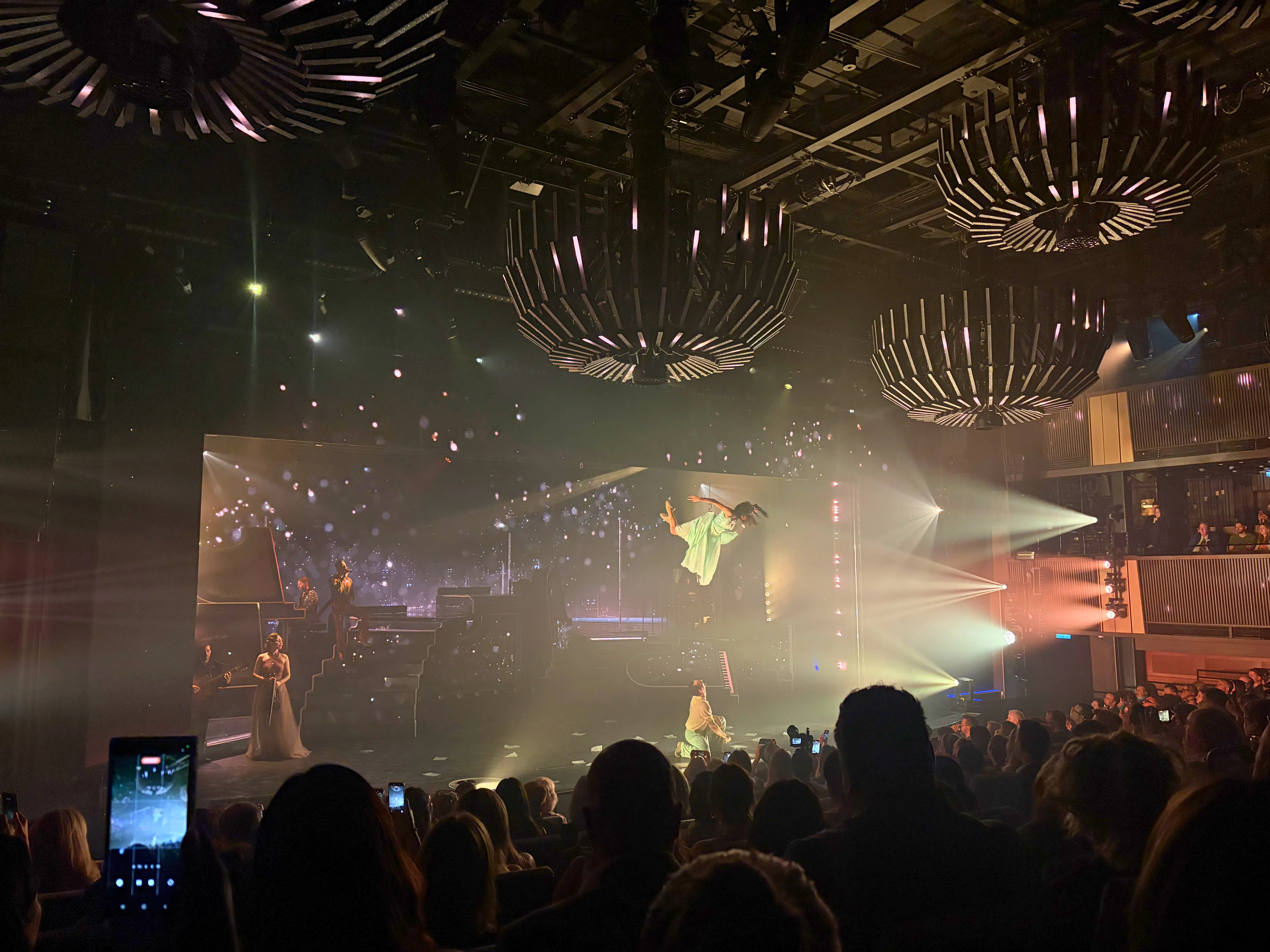 View from crowd at evening show