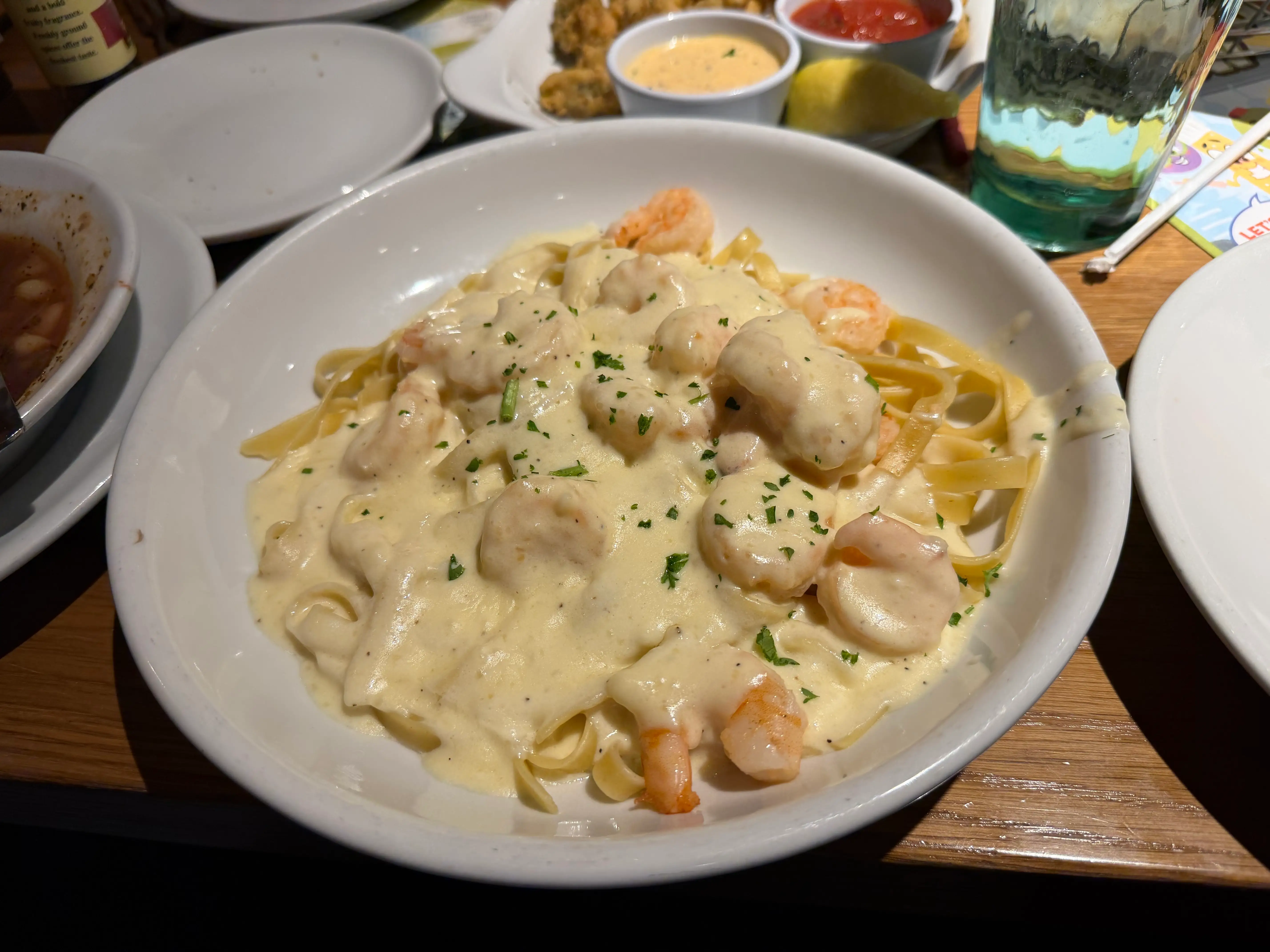 Shrimp alfredo at Olive Garden