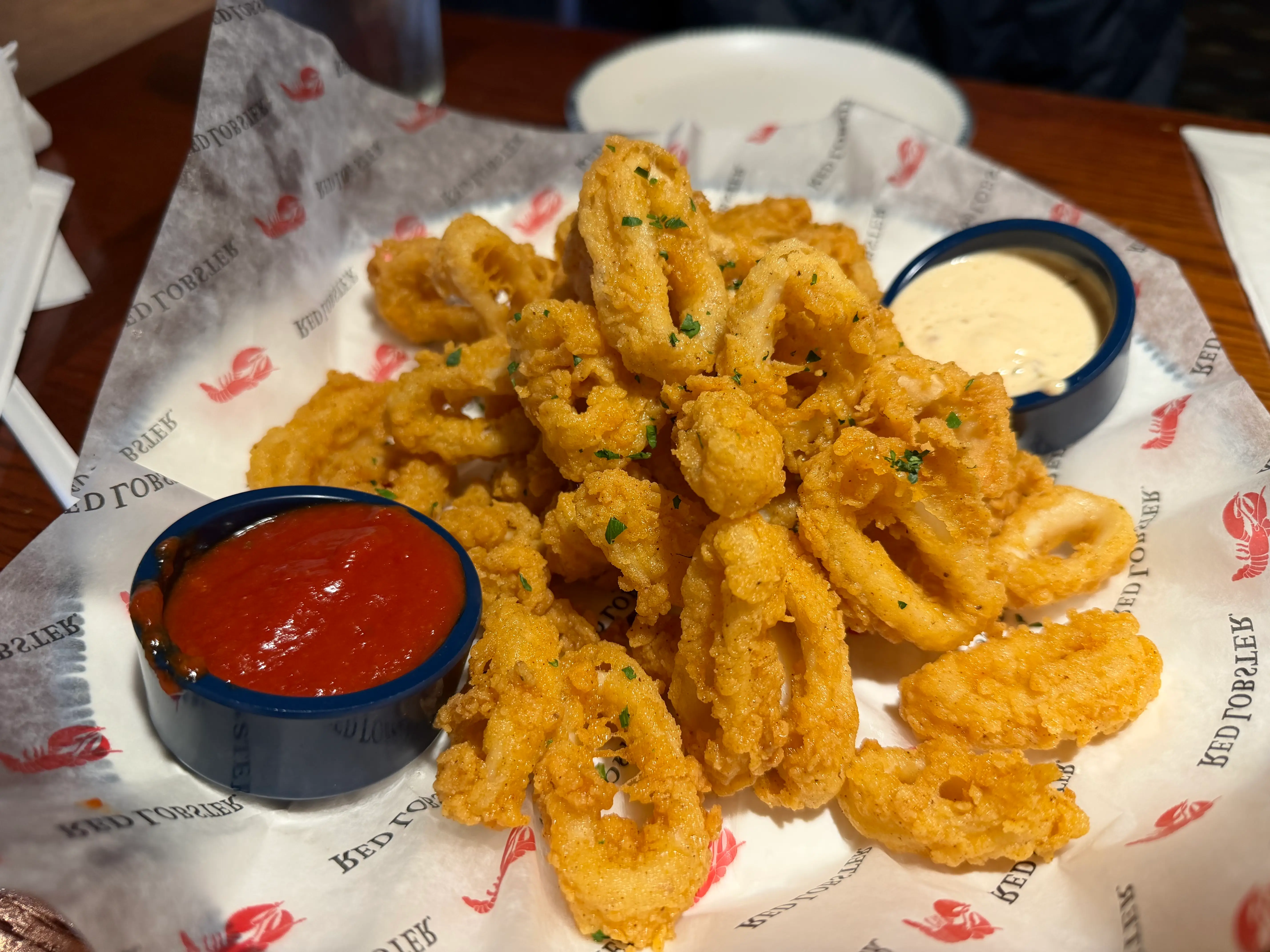 Calamari rings served with two sauces at Red Lobster