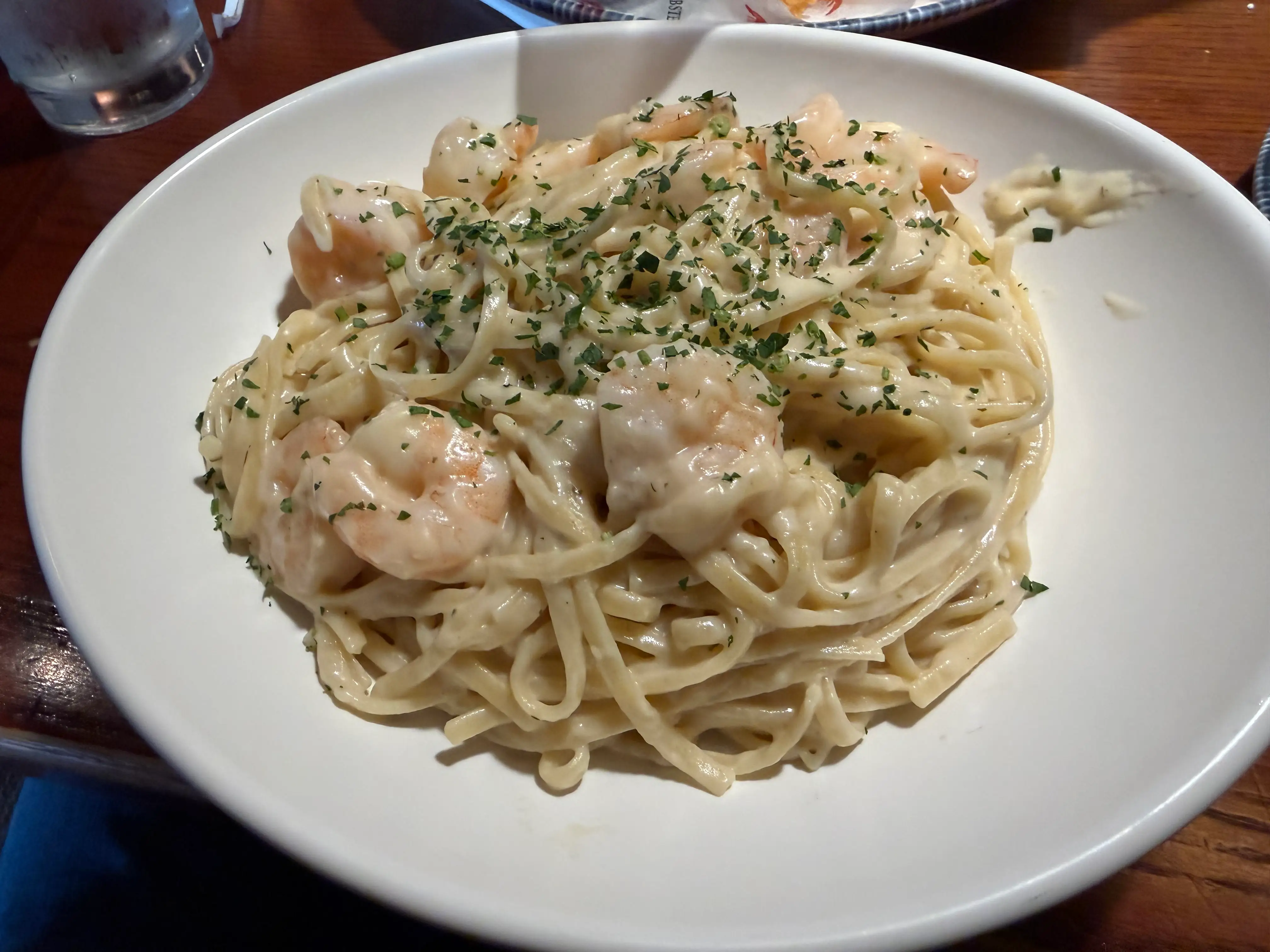 Shrimp alfredo at Red Lobster