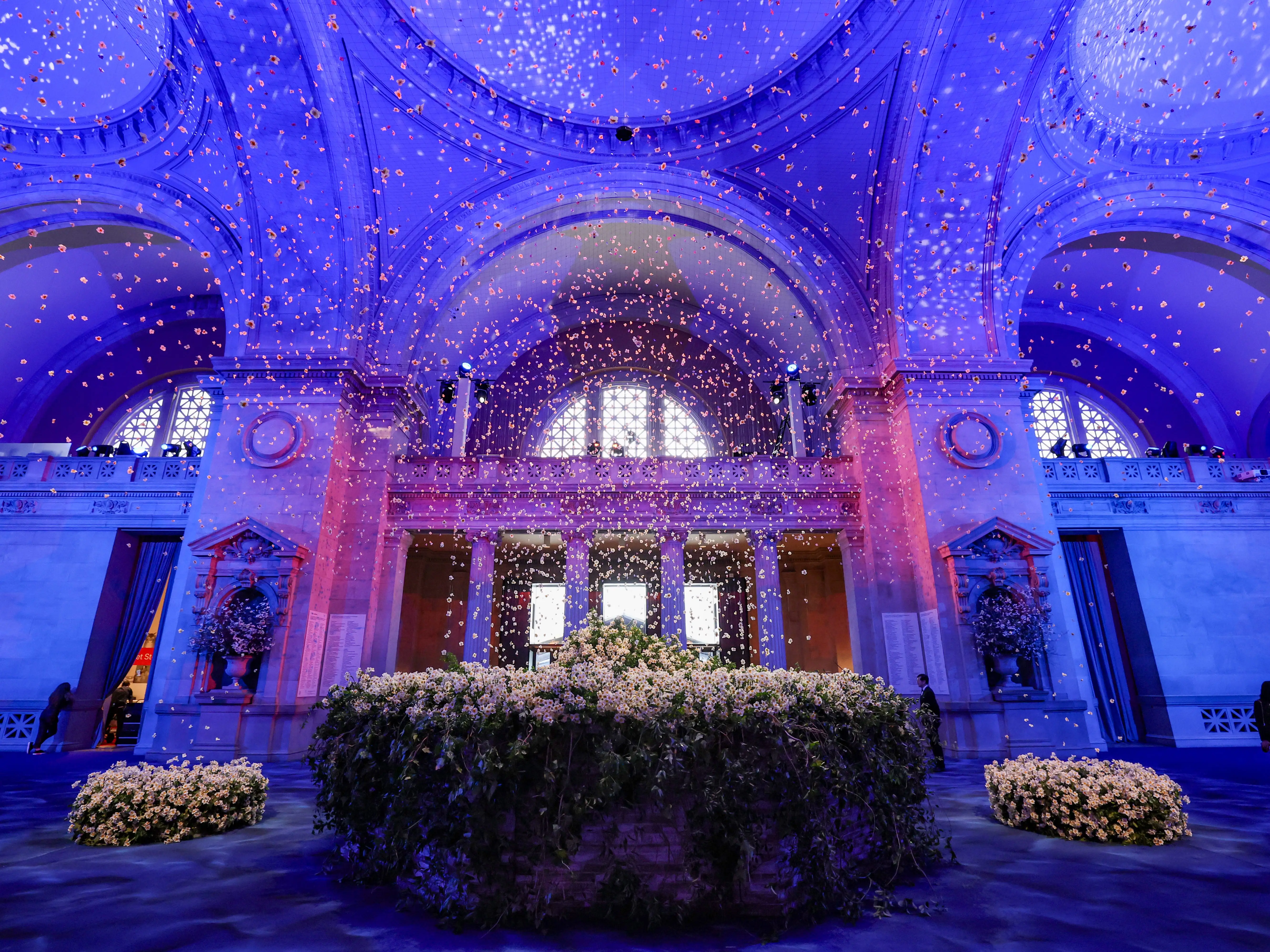 View inside the venue for the 2025 Met Gala